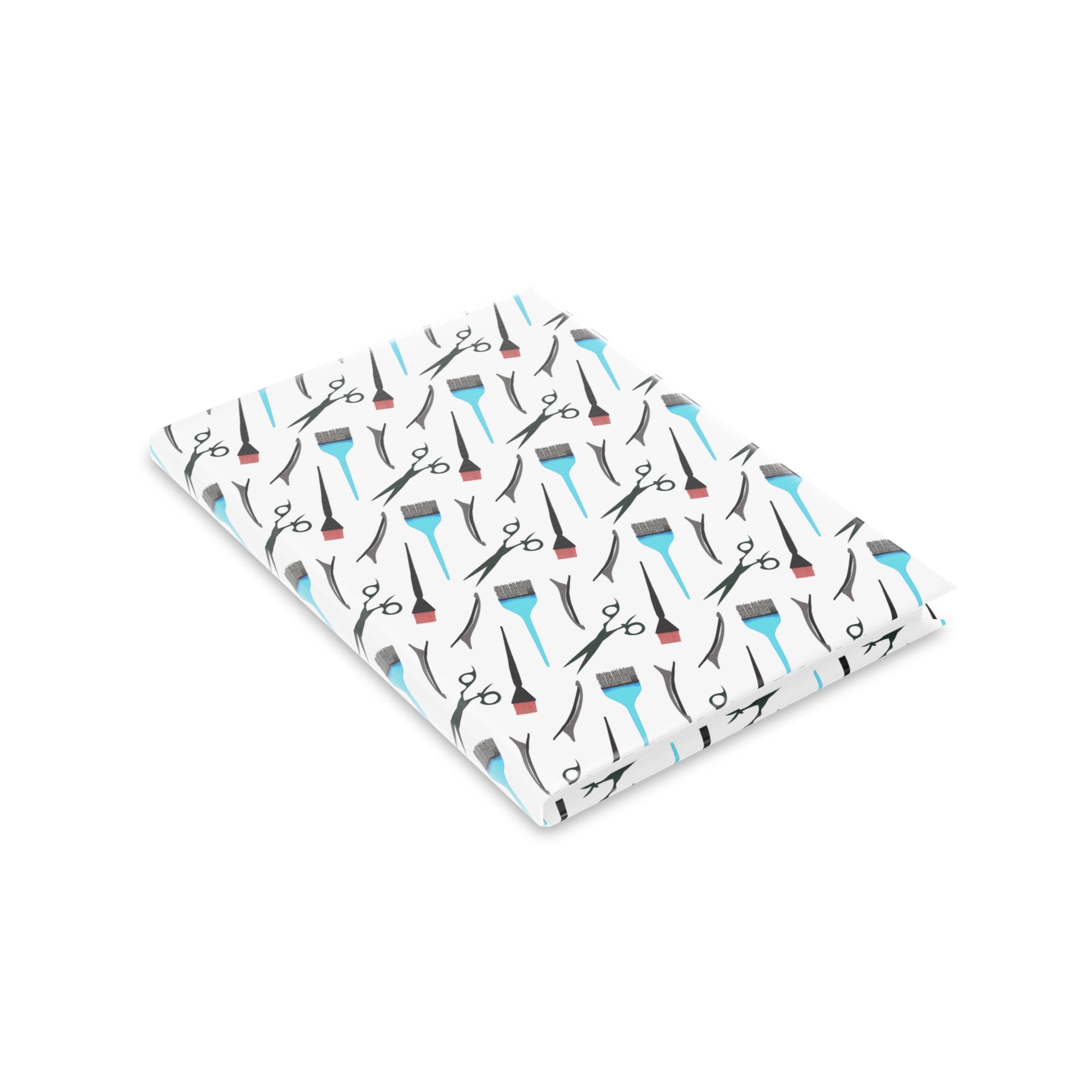 Stylist's Tools Hardcover Notebook | Scissors Brush Comb Pattern Journal