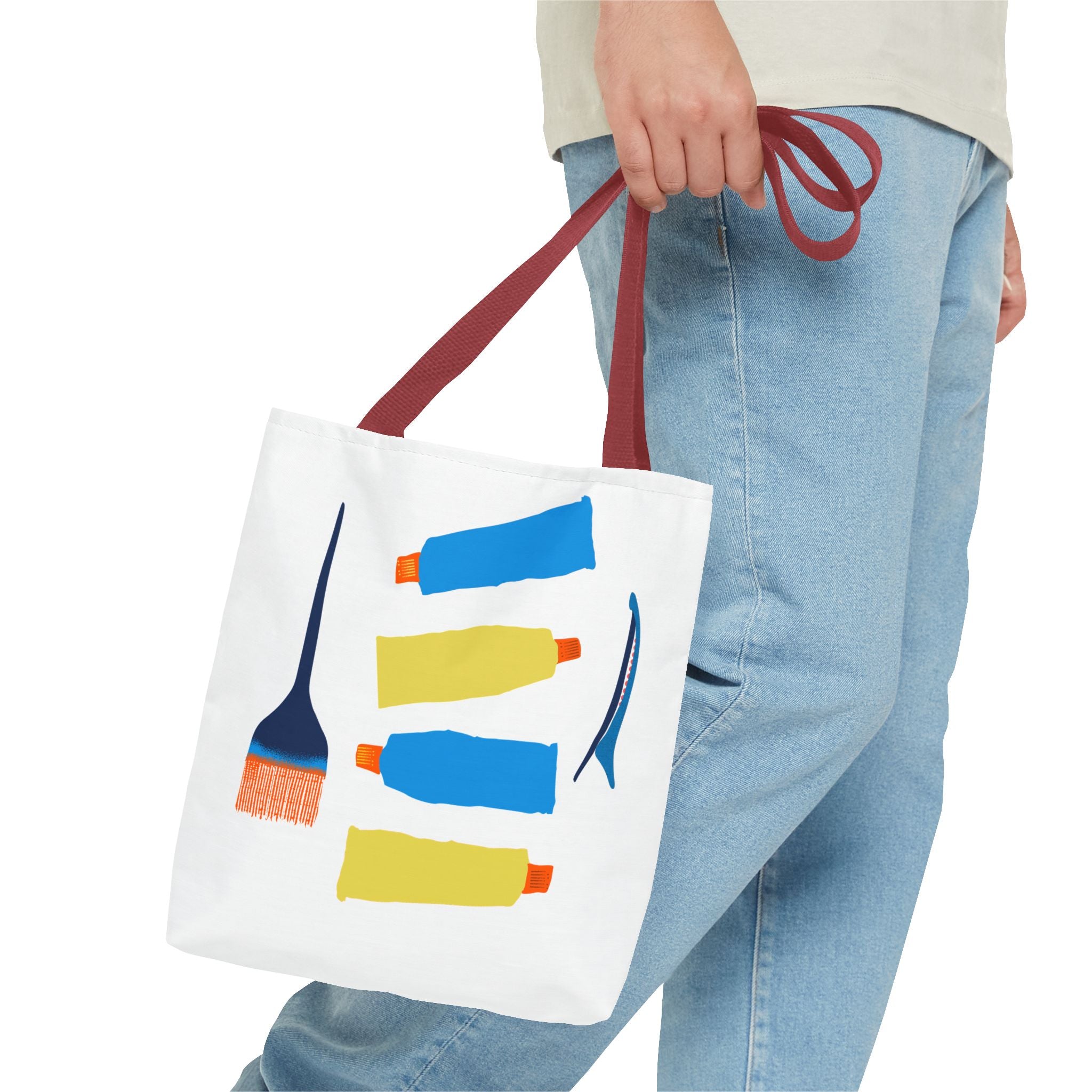 Paint Tubes and Brush Tote Bag | Abstract Art Supplies Tote