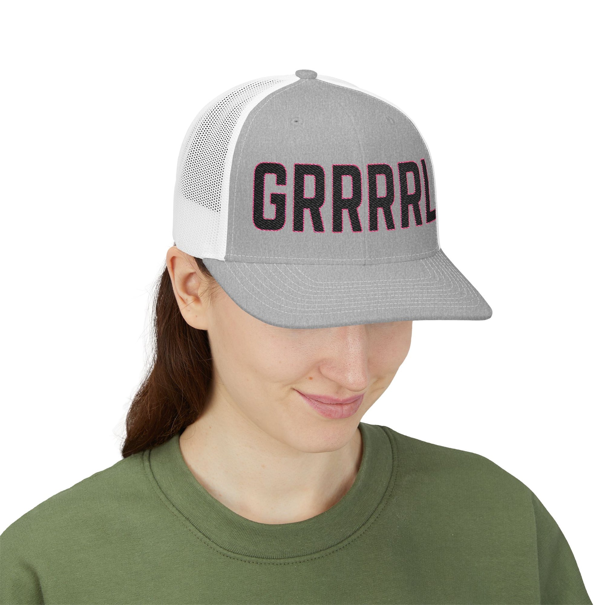 GRRRRL Embroidered Snapback Trucker Cap