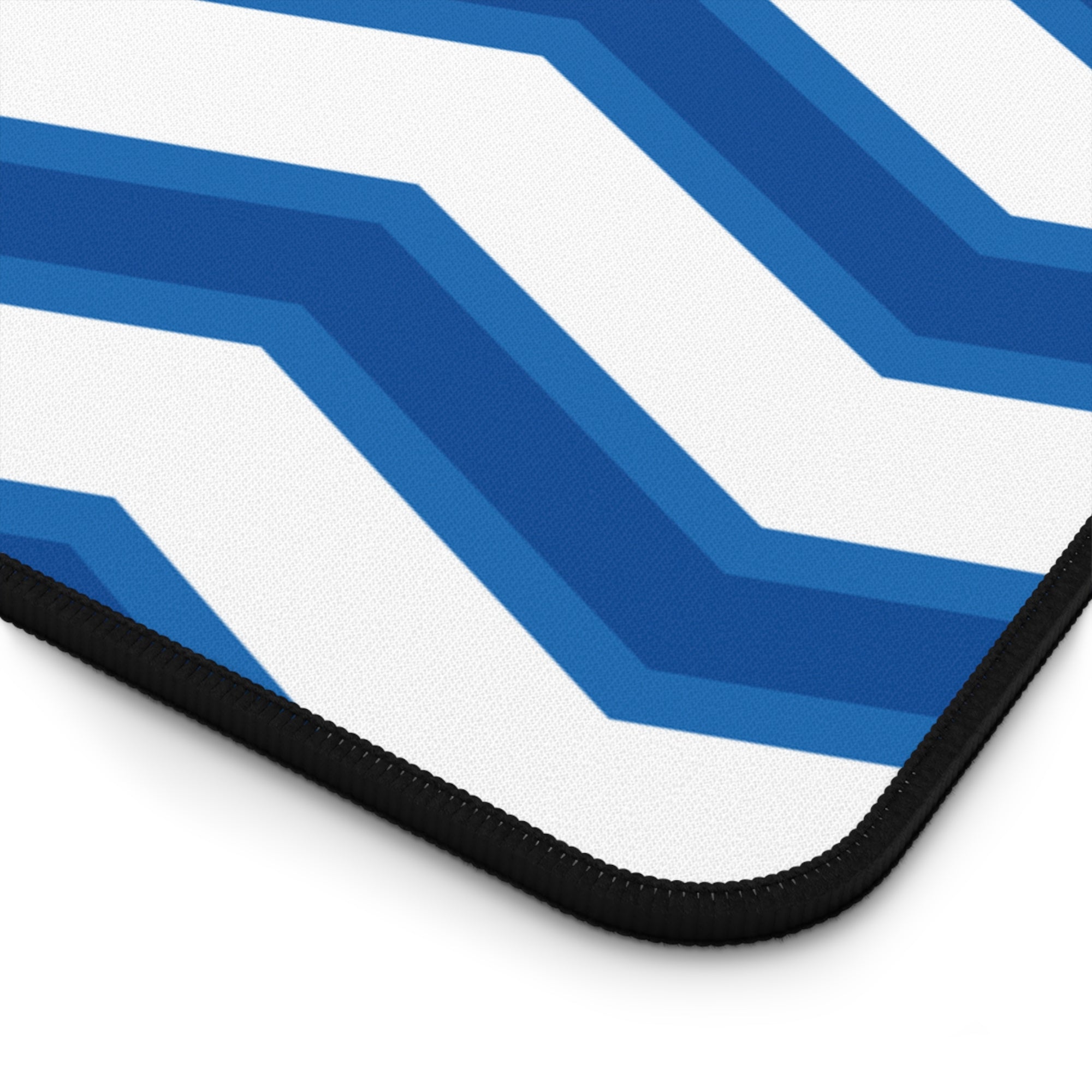 two Toned Blue Zig Zag Desk Mat