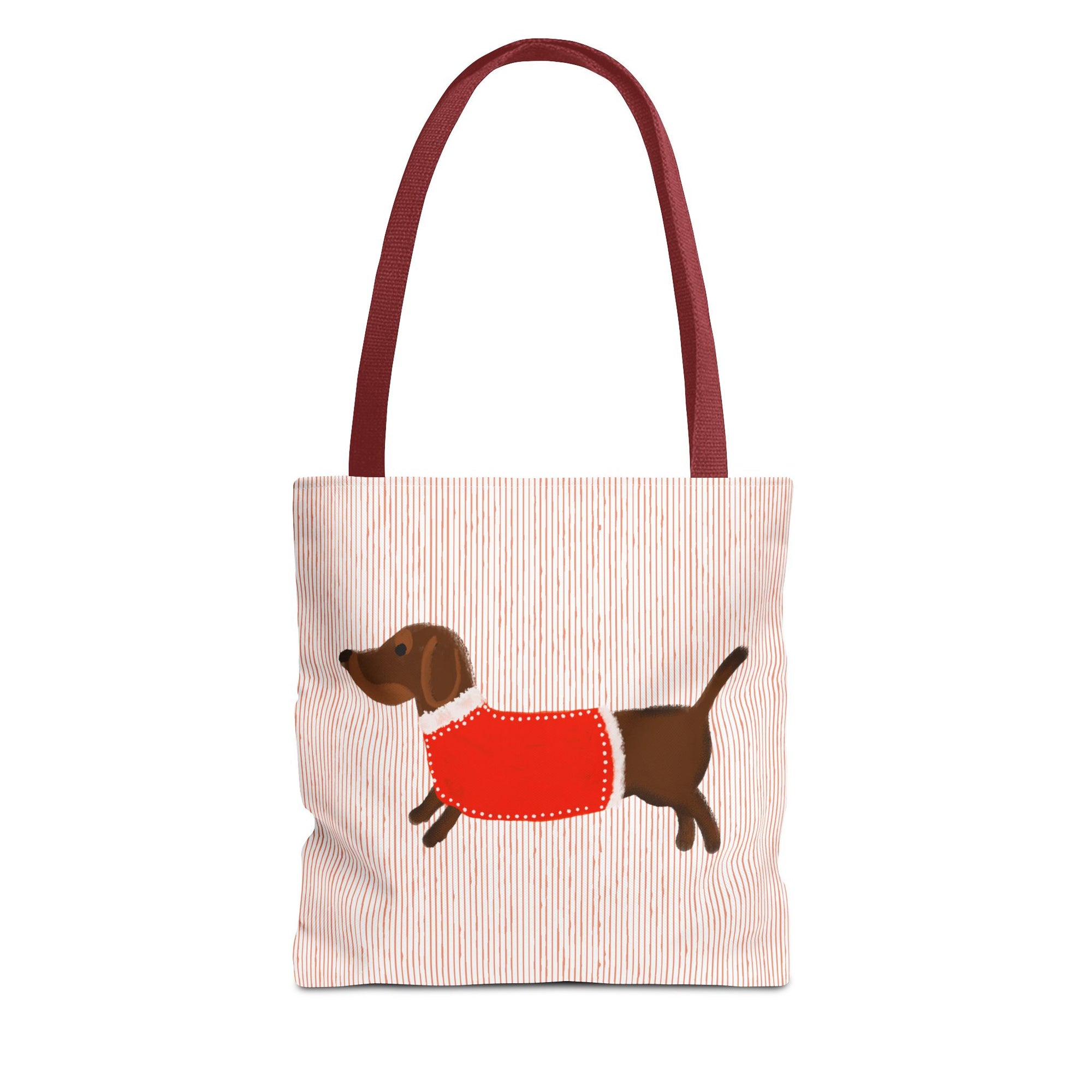 Dachshund in Sweater Tote Bag — Cute Wiener Dog Canvas Tote for Dog Lovers