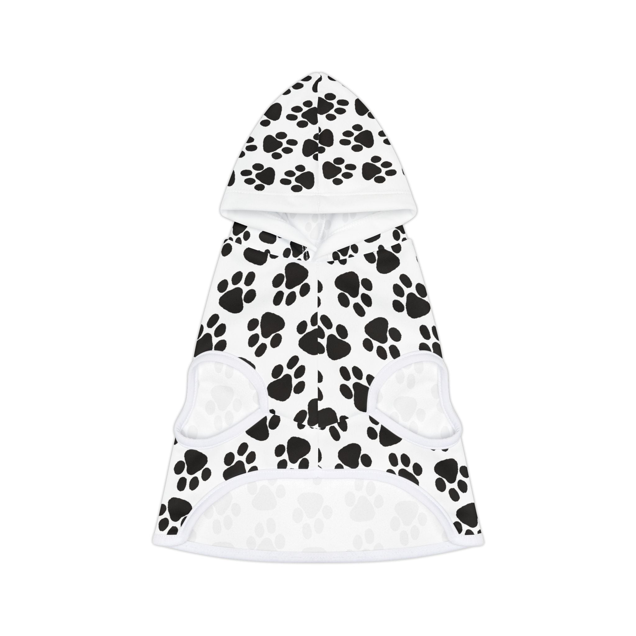 Paw Print Pet Hoodie – Black & White Cozy Dog/Cat Sweatshirt