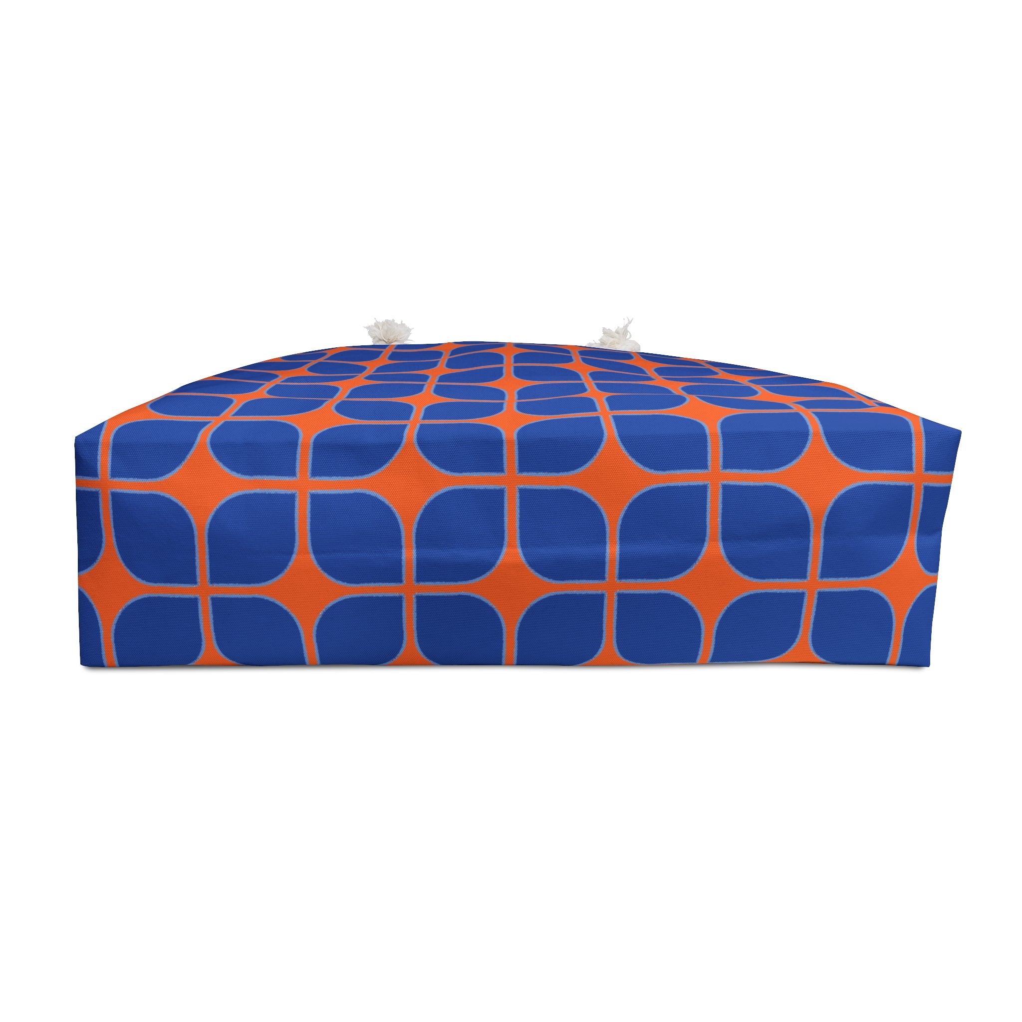 Retro Geo Weekender Bag — Blue & Orange Travel Tote