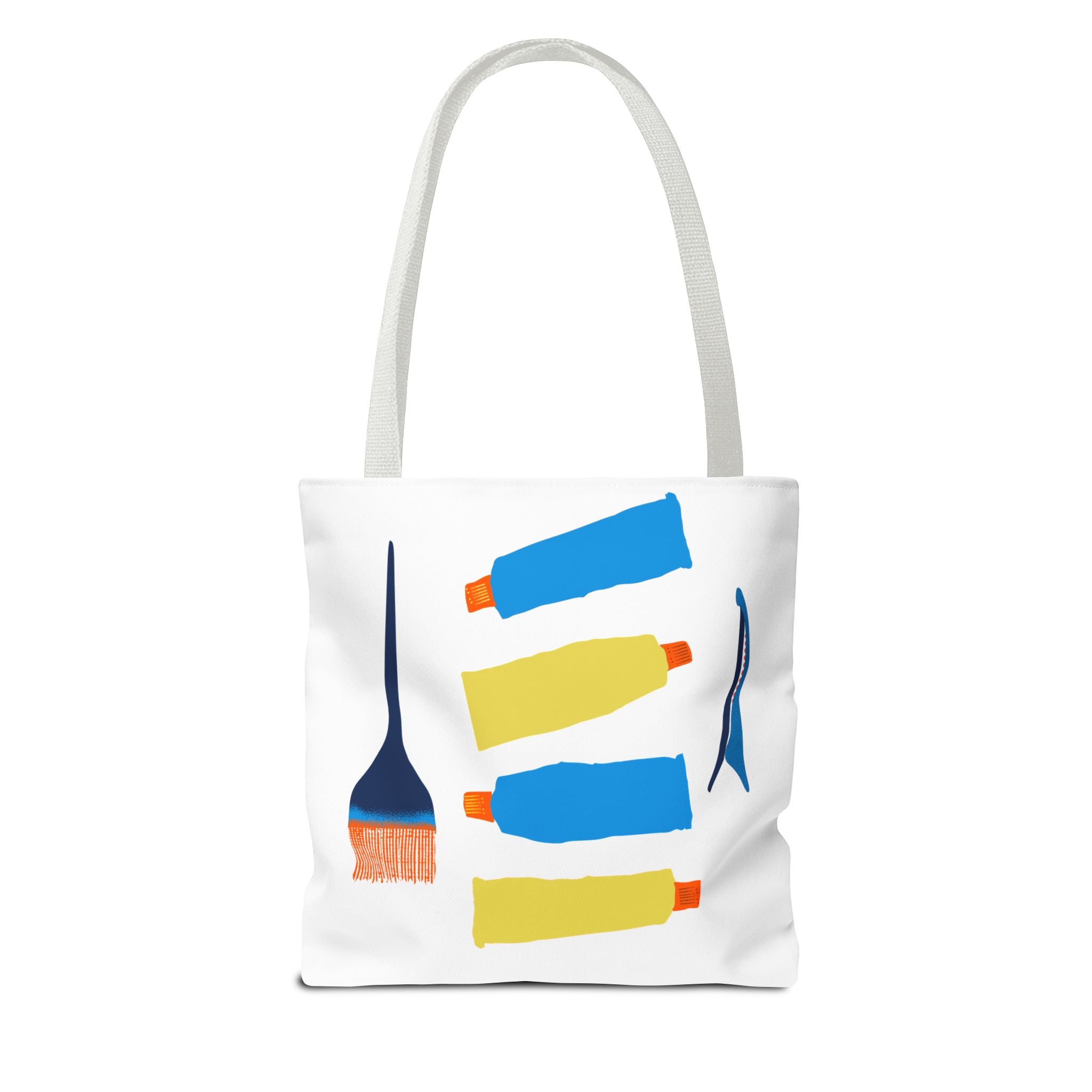 Paint Tubes and Brush Tote Bag | Abstract Art Supplies Tote