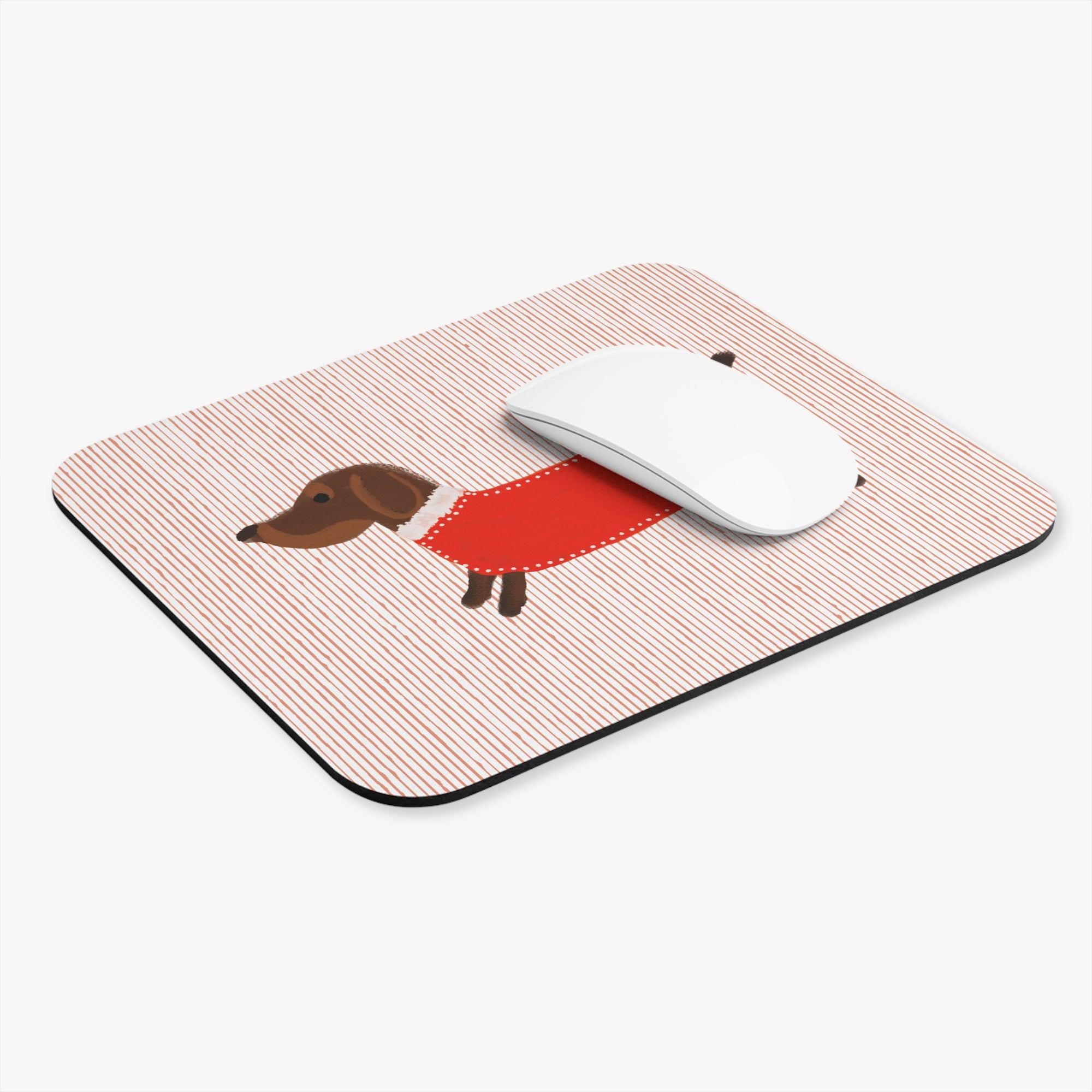 Dachshund Dog Mouse Pad — Cute Sausage Dog in Red Sweater Desk Pad