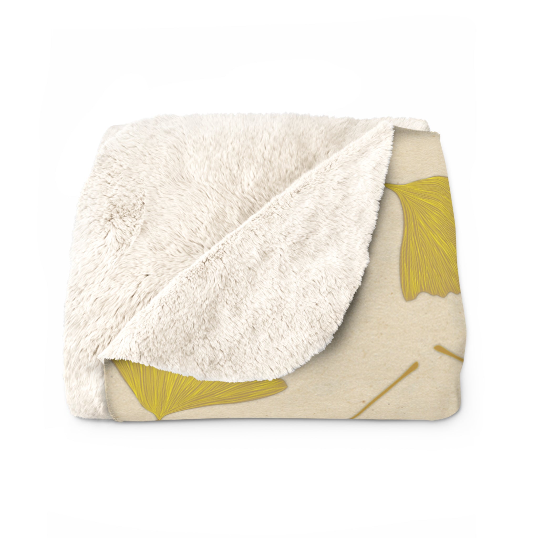 Ginkgo Leaf Sherpa Blanket