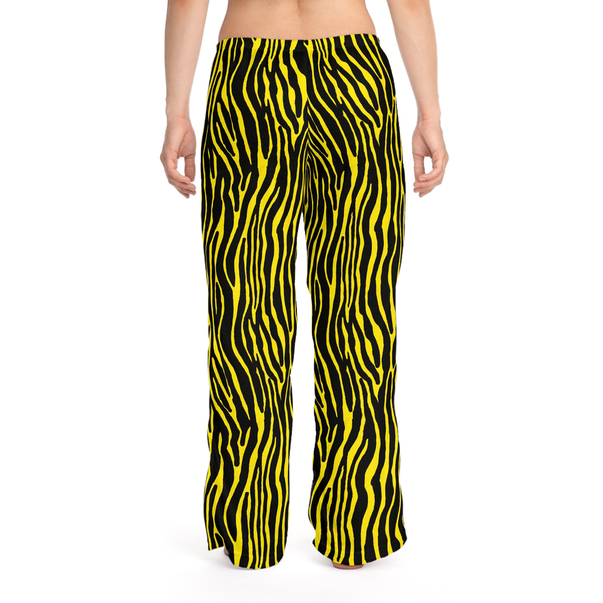 Yellow Black Zebra Print Pajama Pants — Lounge Sleep Bottoms