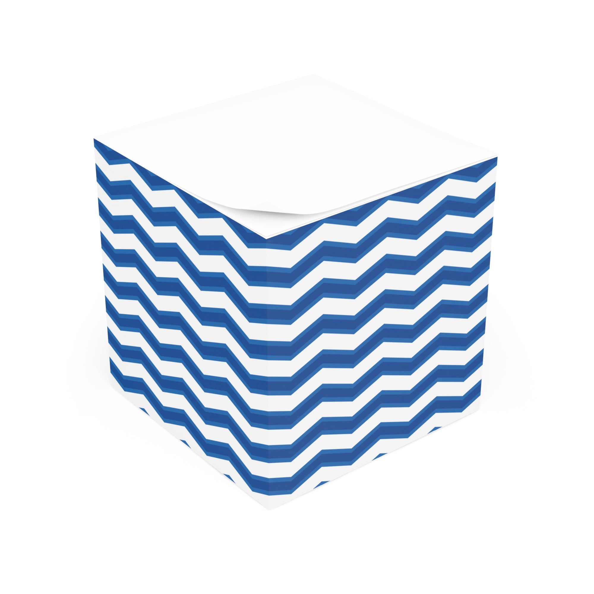 Zig Zag Note Cube – Blue Zigzag Sticky Memo Cube
