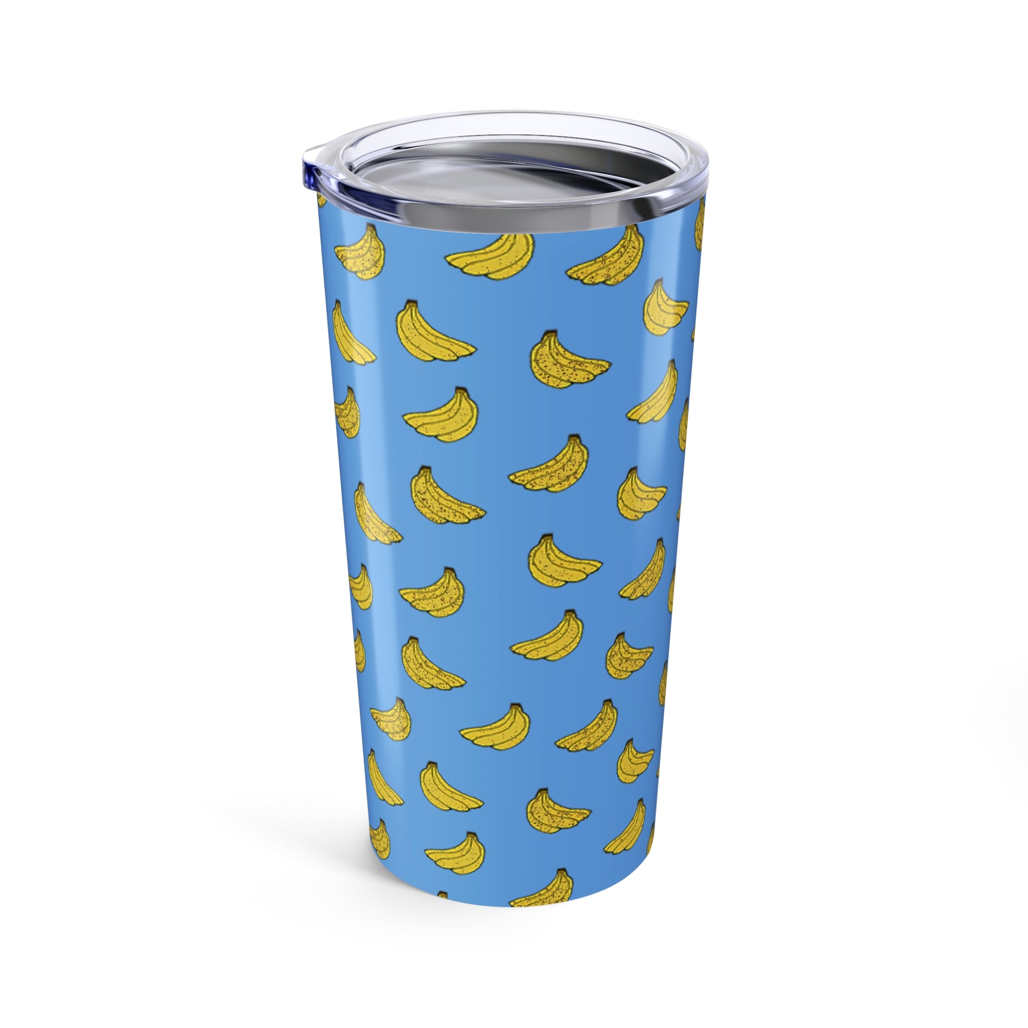 Banana Pattern 20oz Insulated Tumbler — Bright Blue Fruit Repeat Travel Cup