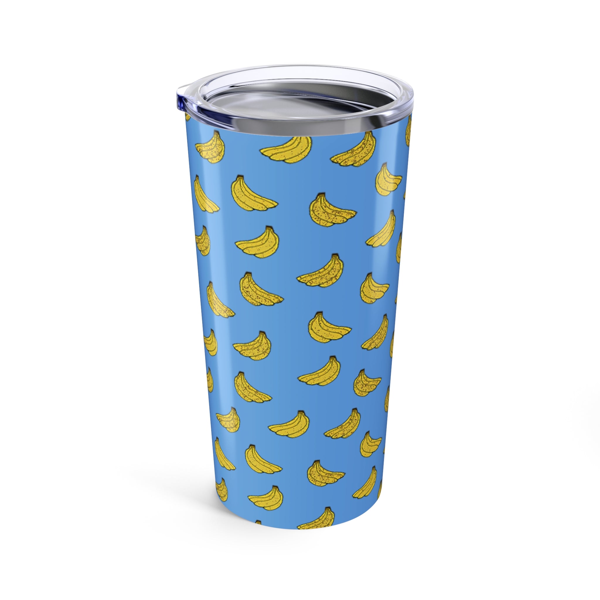 Banana Pattern 20oz Insulated Tumbler — Bright Blue Fruit Repeat Travel Cup