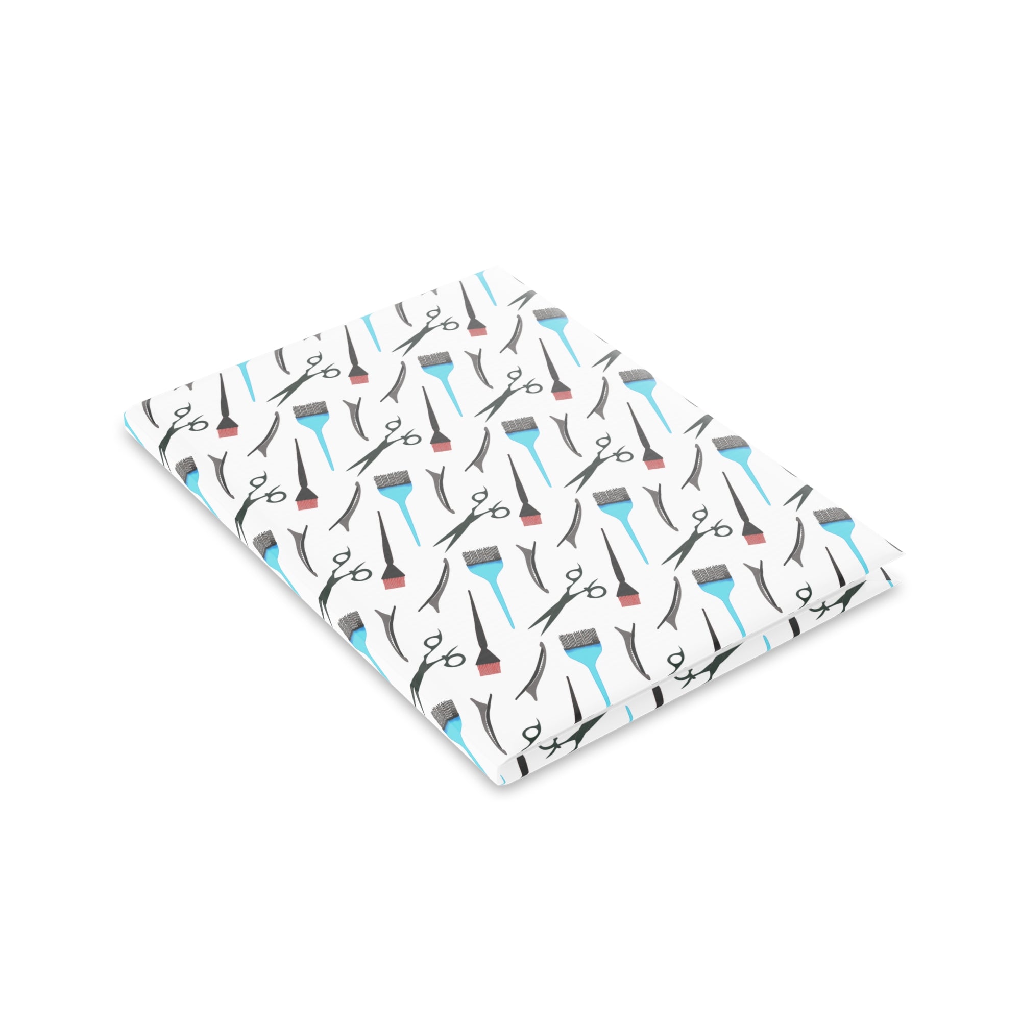 Stylist's Tools Hardcover Notebook | Scissors Brush Comb Pattern Journal