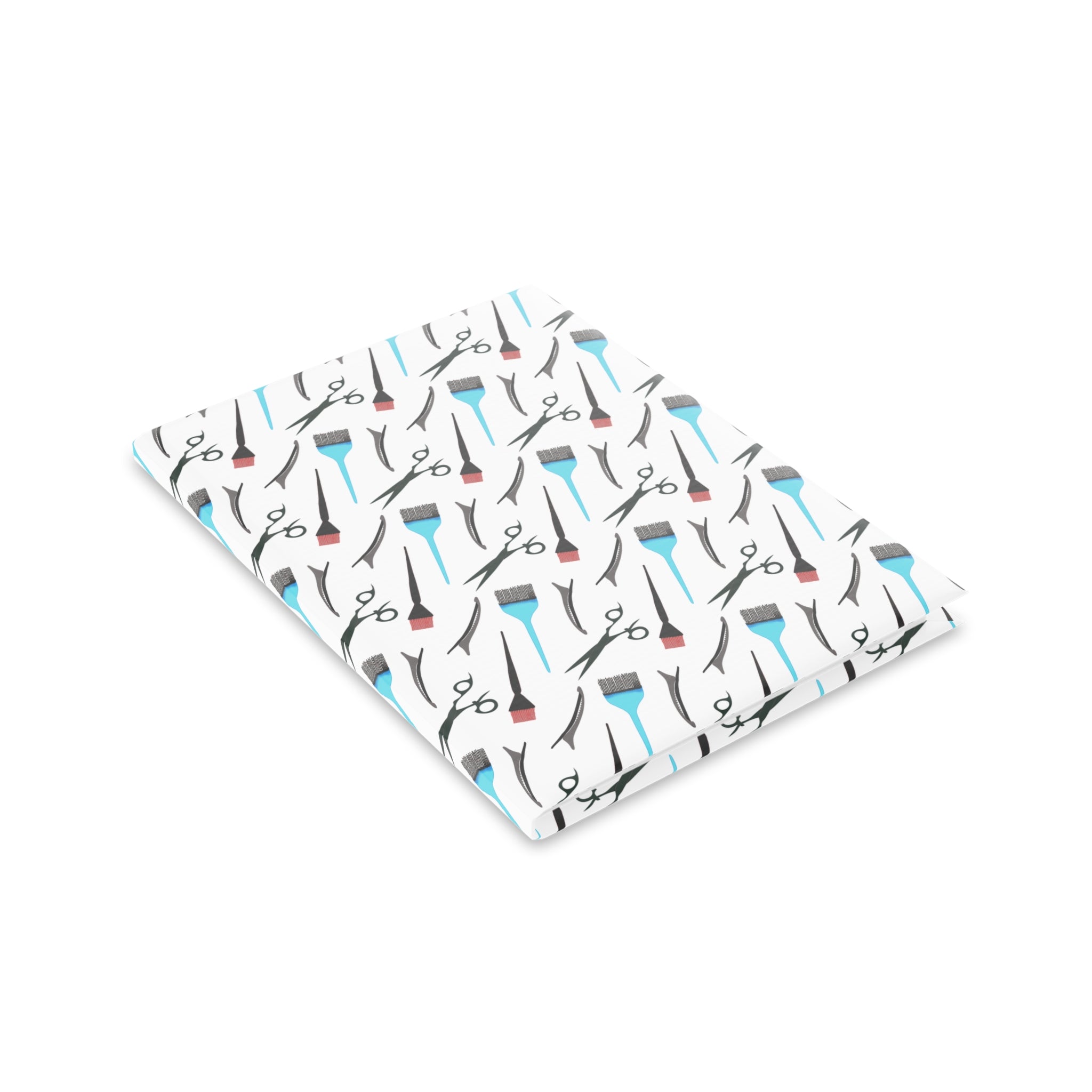 Stylist's Tools Hardcover Notebook | Scissors Brush Comb Pattern Journal