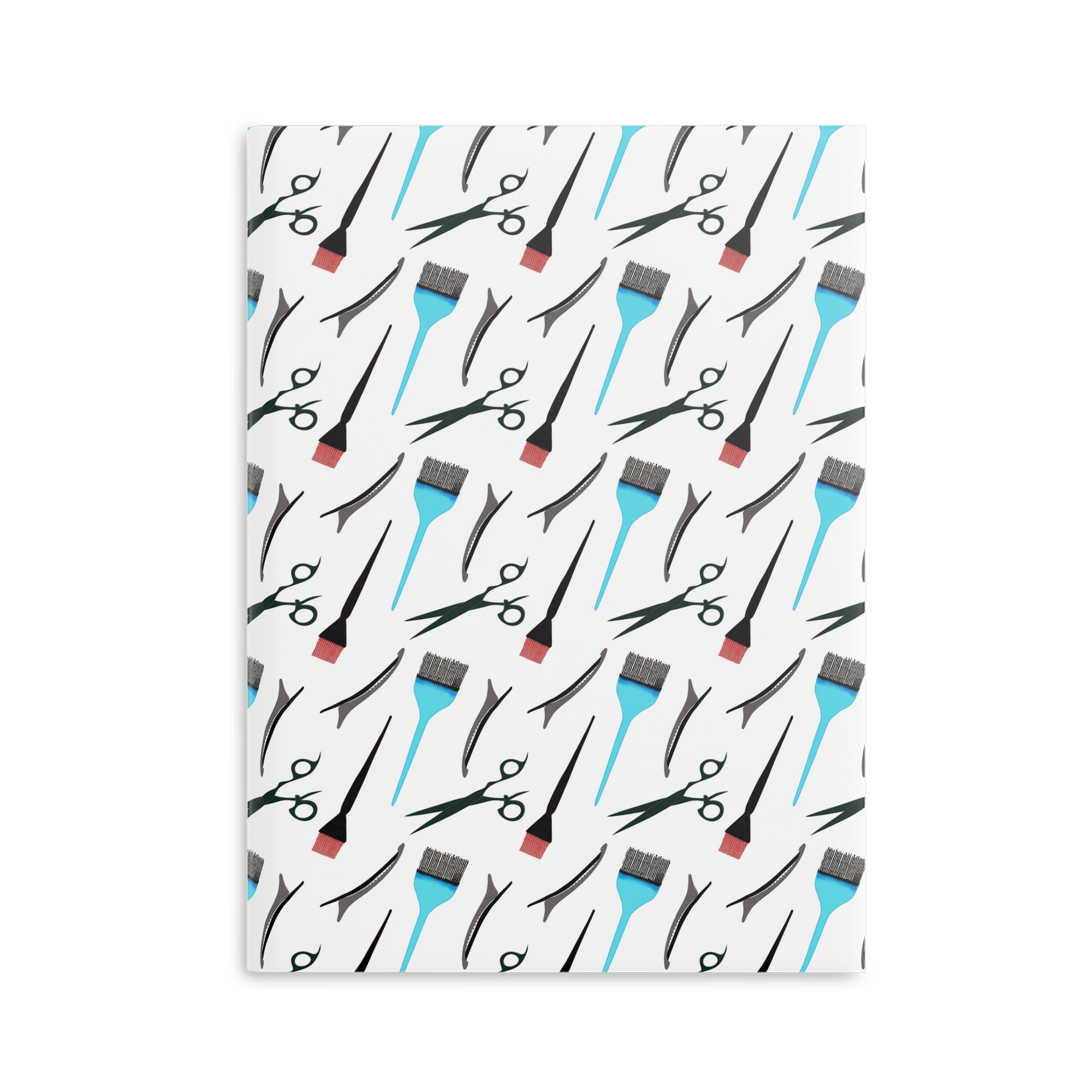 Stylist's Tools Hardcover Notebook | Scissors Brush Comb Pattern Journal