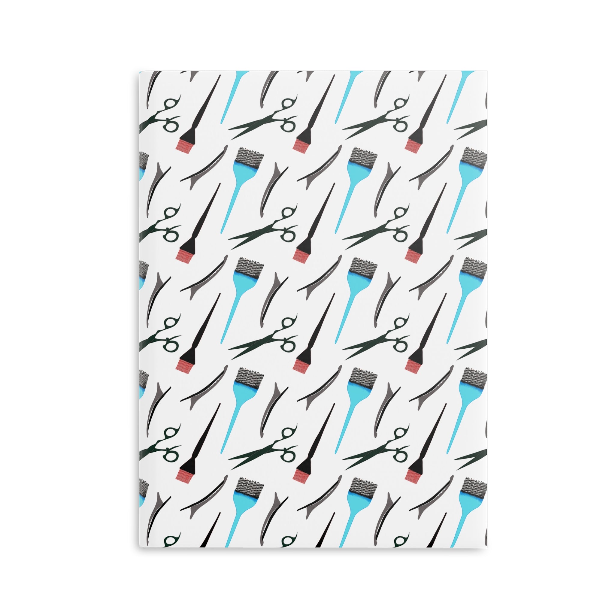 Stylist's Tools Hardcover Notebook | Scissors Brush Comb Pattern Journal