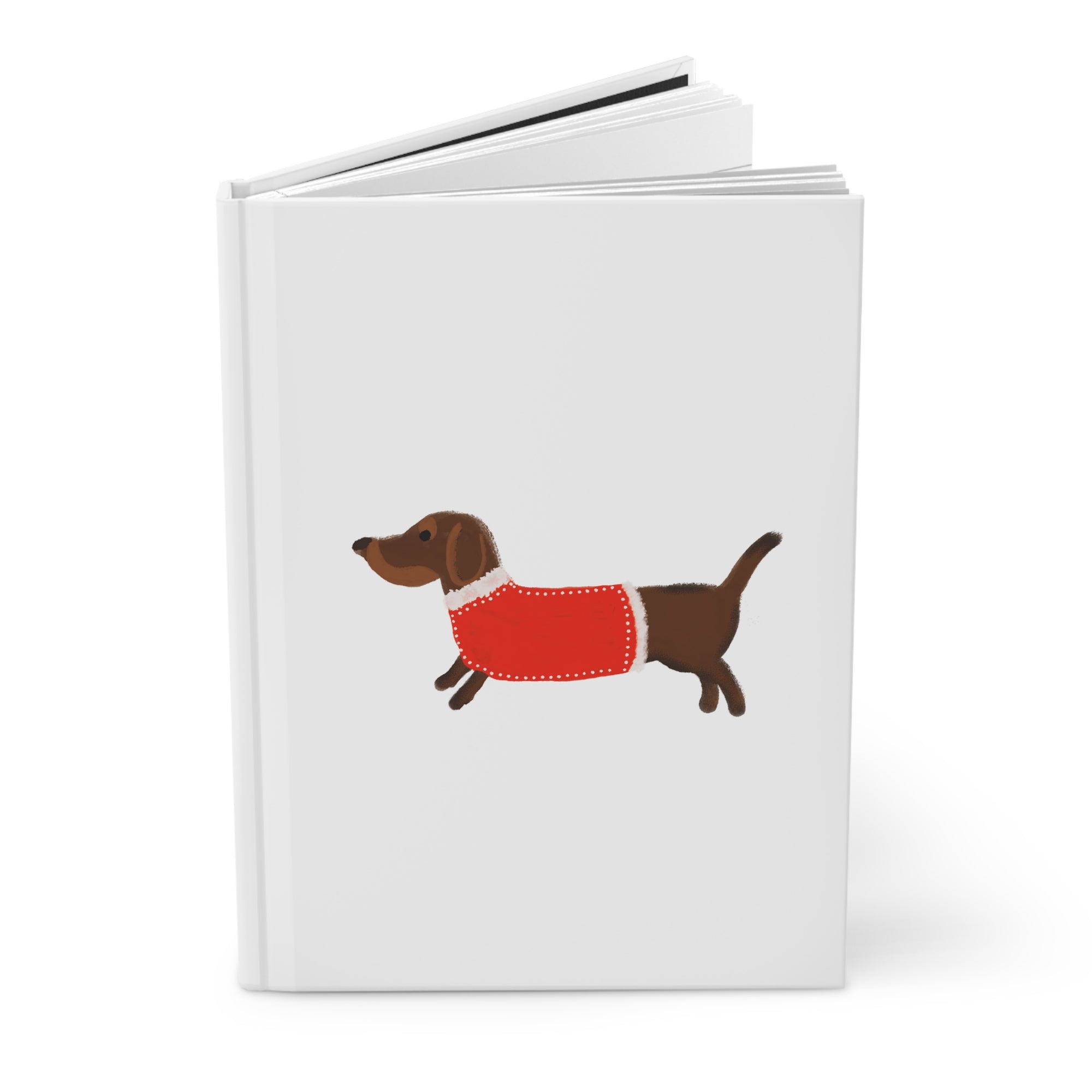Dachshund Notebook – Cute Wiener Dog Journal with Red Sweater Hardcover