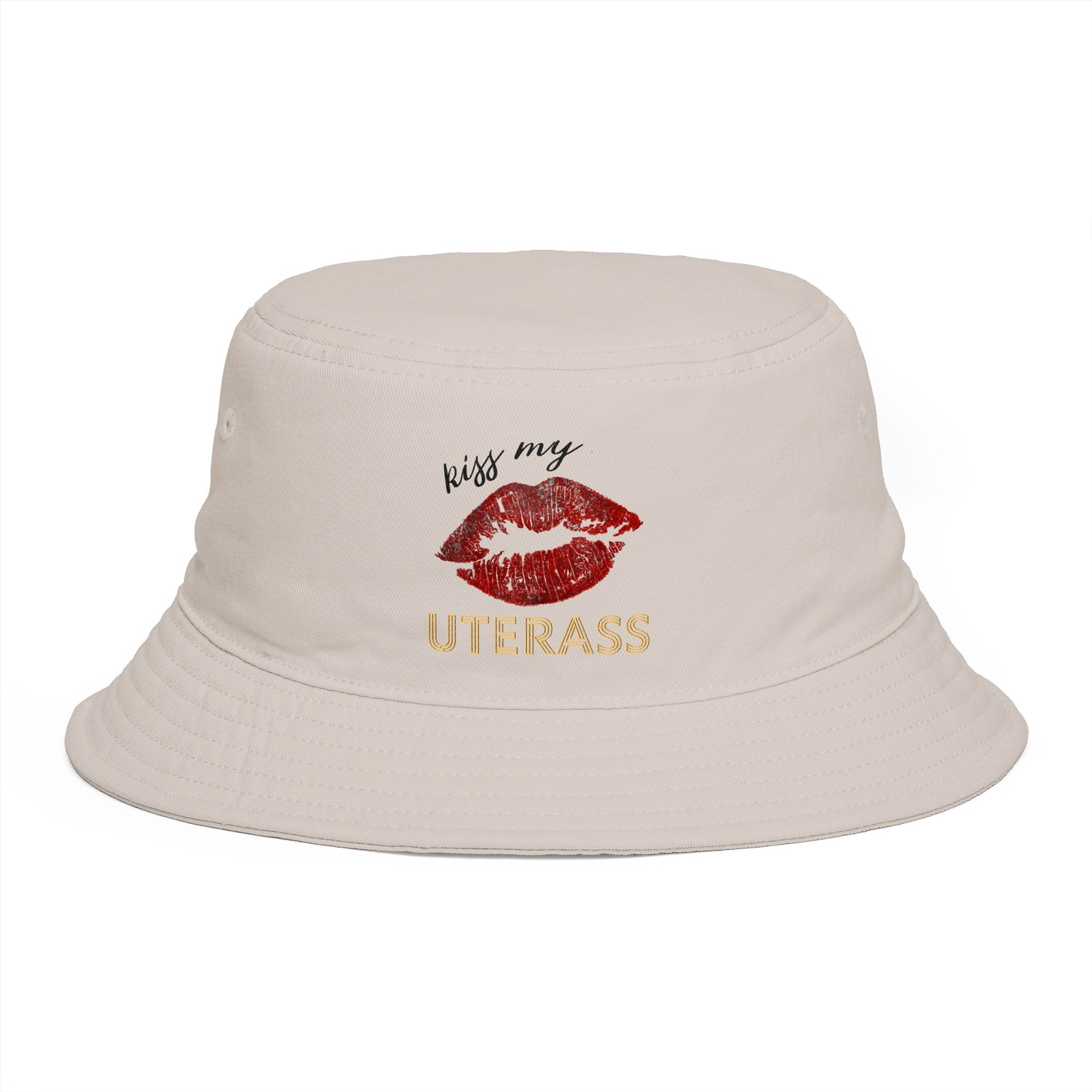 Bucket Hat — "Kiss My Uterass" Lip Print Feminist Statement Hat