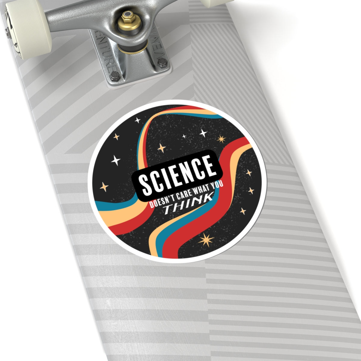 Science Sticker - "Science Doesn't Care What You Think" Retro Space Kiss-Cut Vinyl