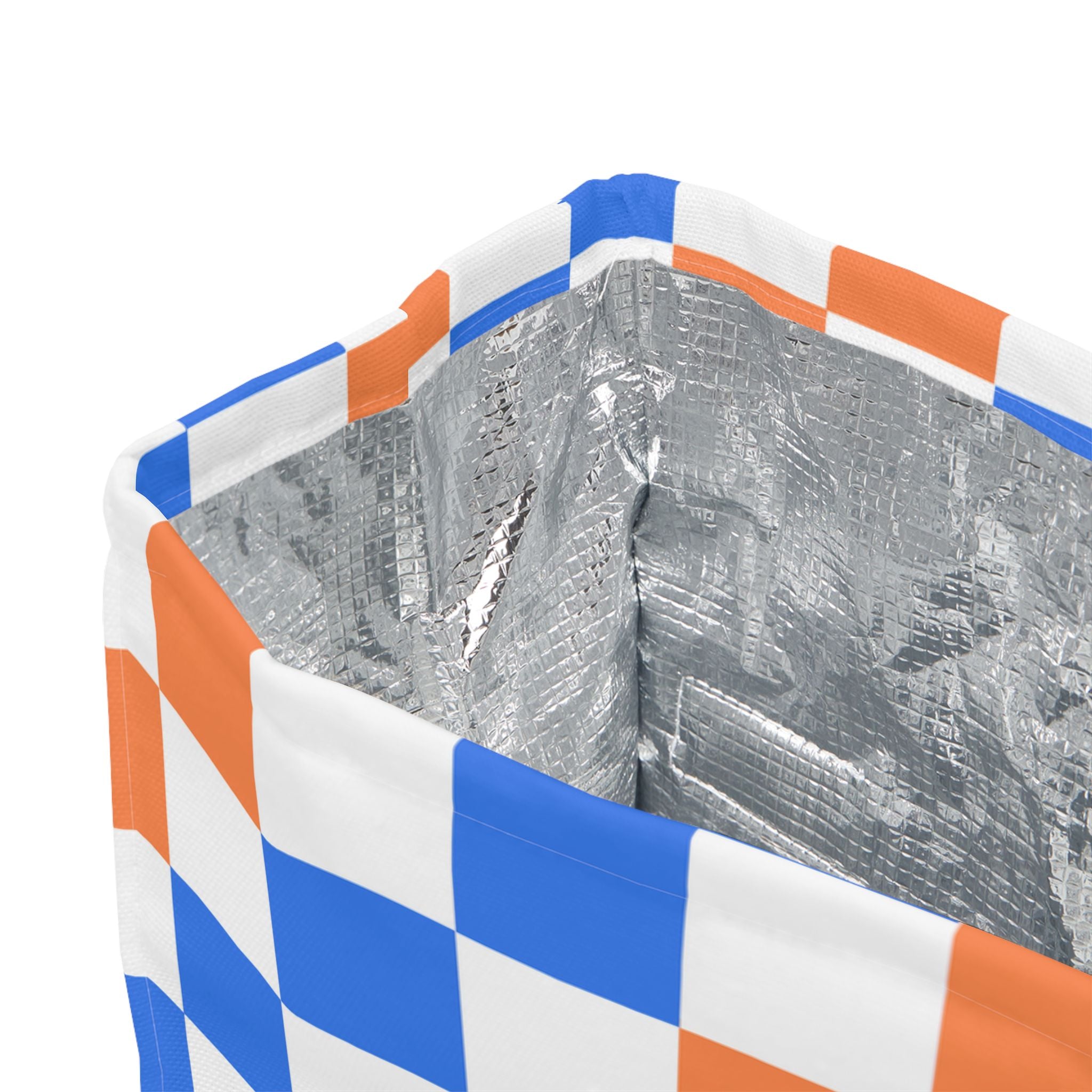Blue & Orange Checkerboard  Lunch Bag