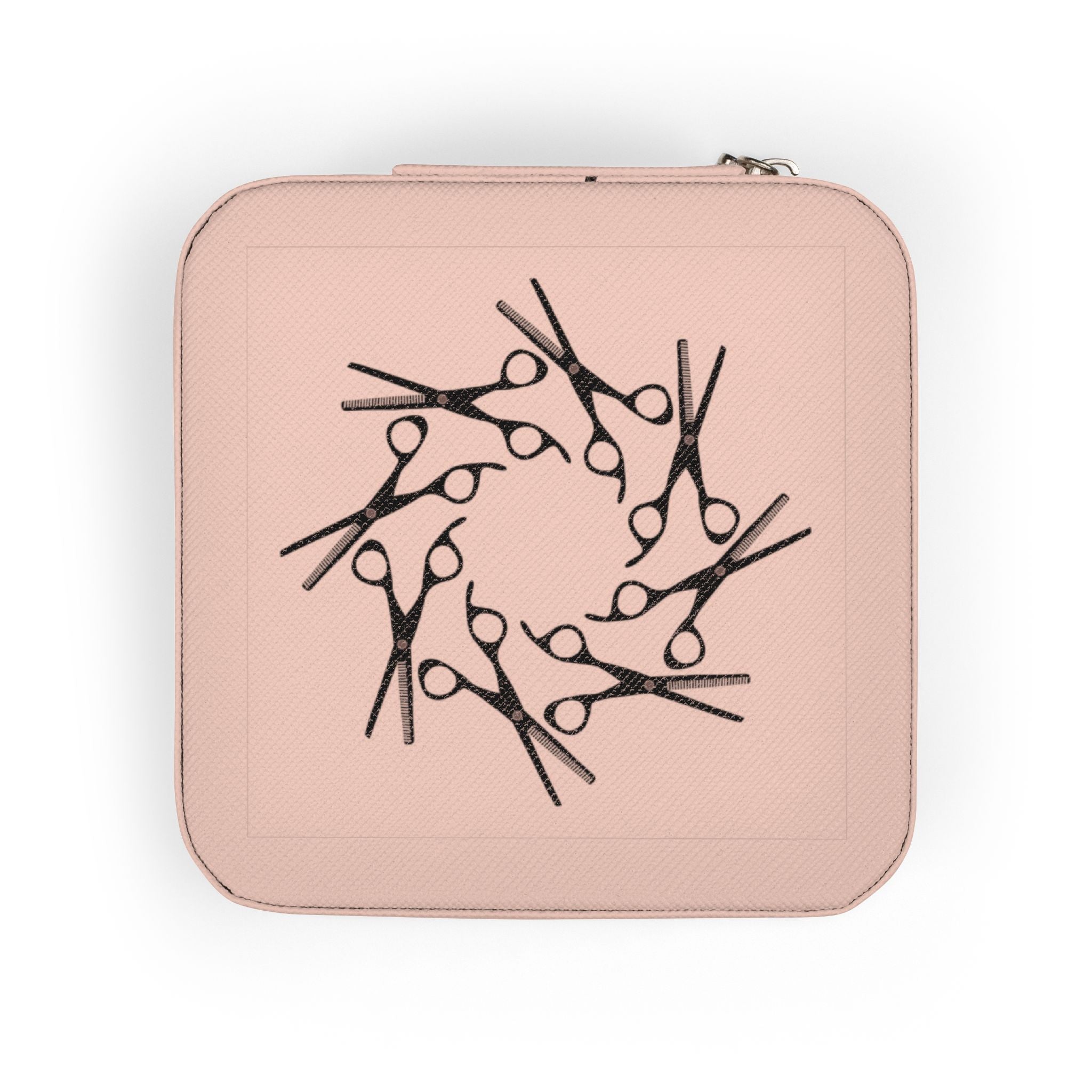 Stylist Travel Jewelry Case — Compact Pink Jewelry Organizer with Ring & Earring Compartments