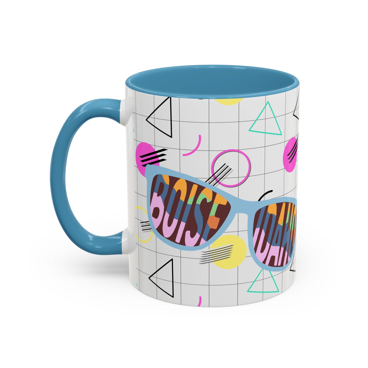 Boise Idaho Retro Sunglasses Accent Coffee Mug – 80's Retro State Pride 11/15oz