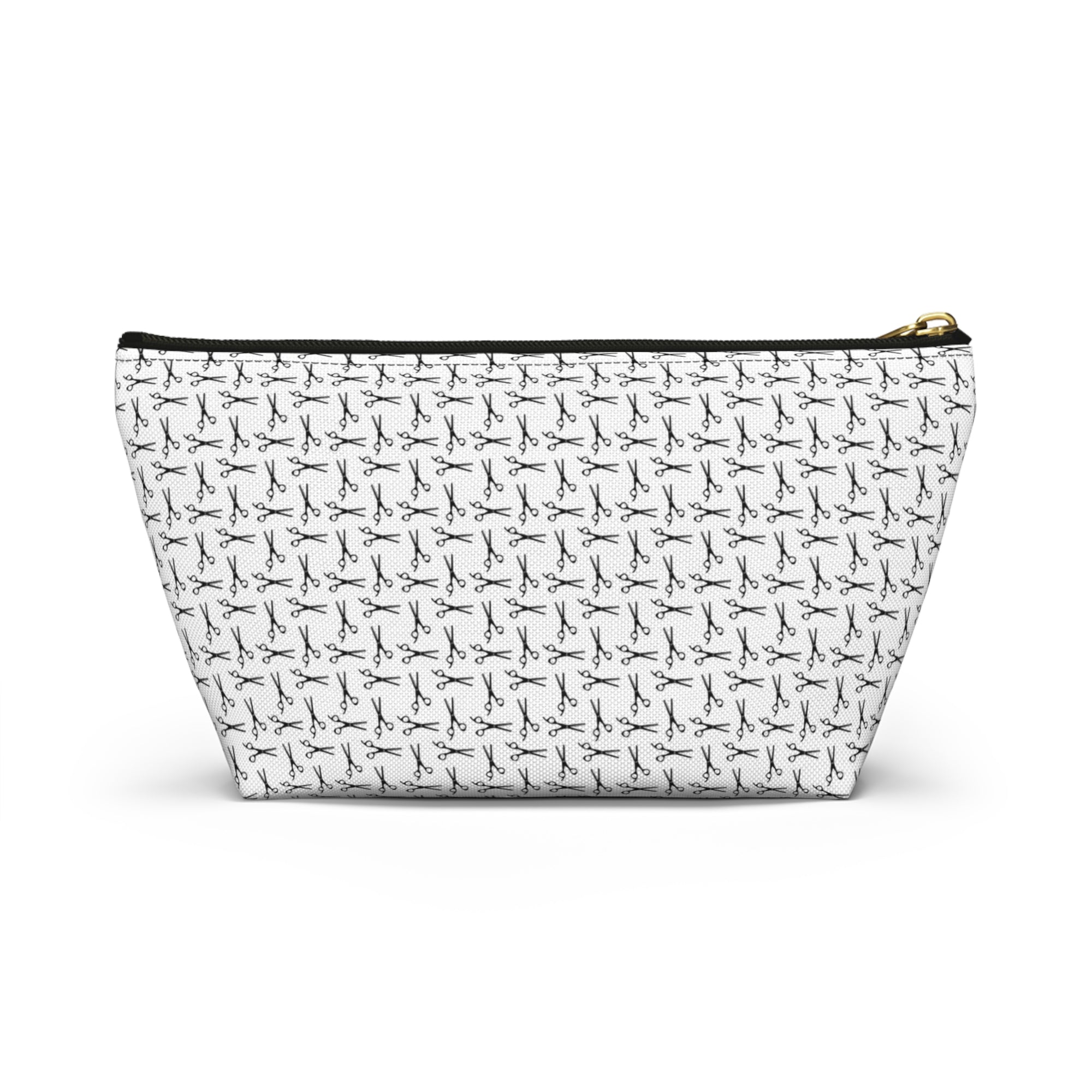 Shears Pattern Accessory Pouch — Minimal Grey Pattern Makeup & Travel Organizer