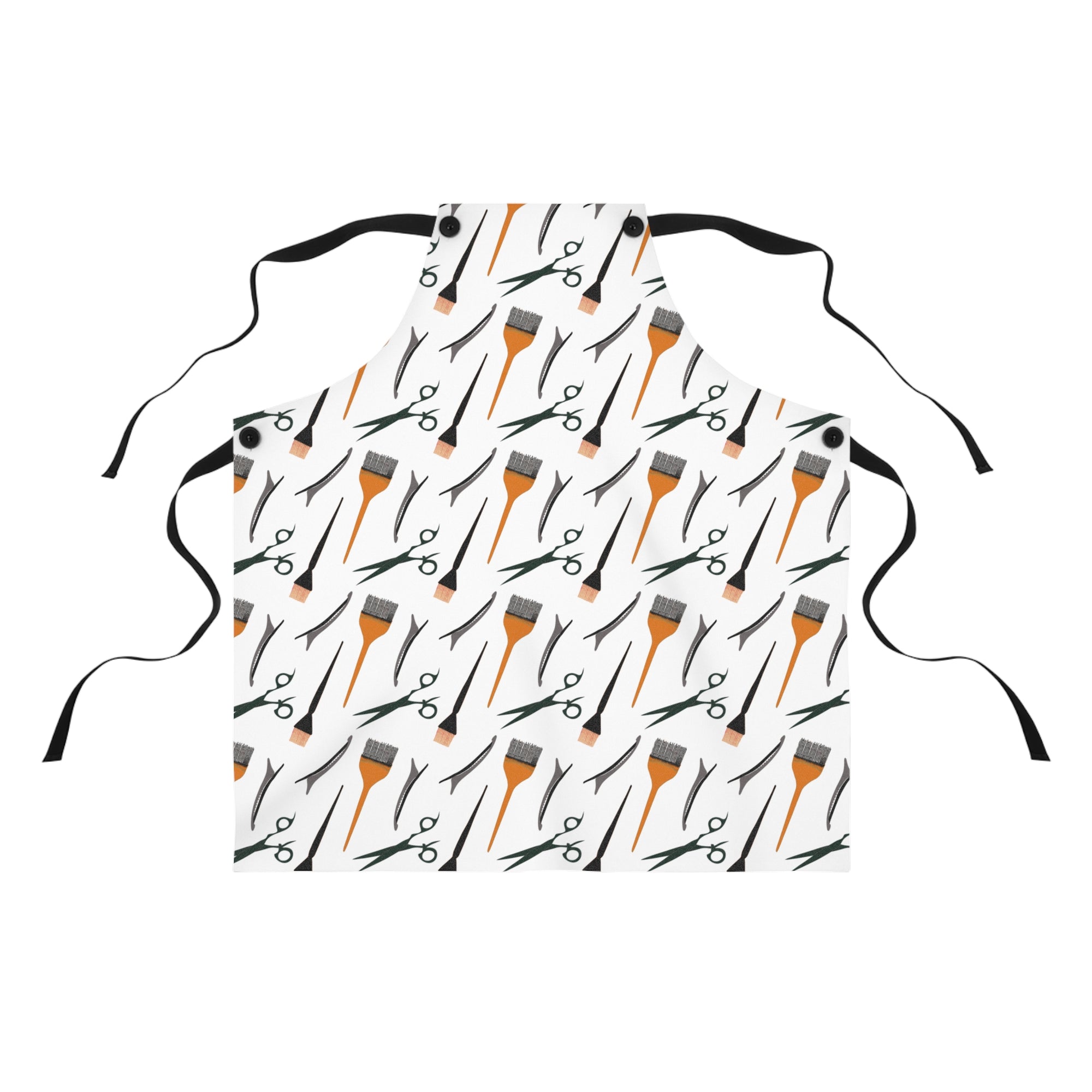 Stylist Tools Apron | scissors brush comb pattern all-over print