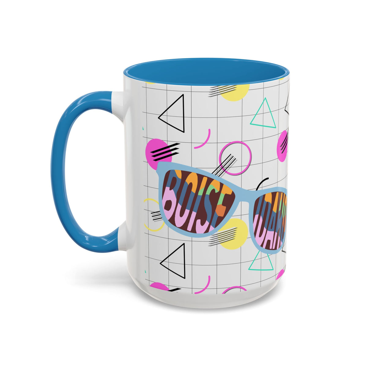 Boise Idaho Retro Sunglasses Accent Coffee Mug – 80's Retro State Pride 11/15oz