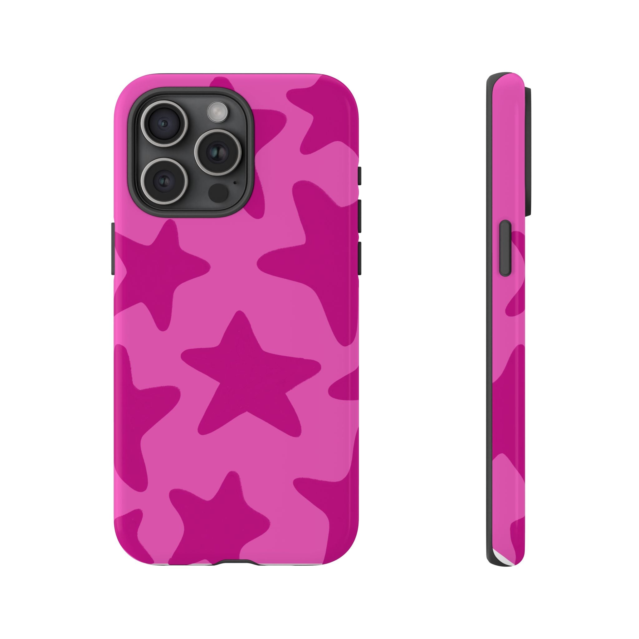 Pink Star Camo Tough Phone Case — Protective iPhone Cover