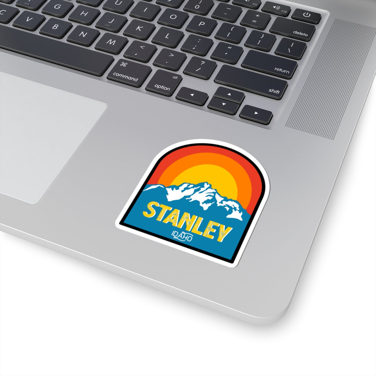 Stanley, Idaho Mountain Sunset Sticker — Retro Outdoor Travel Kiss-Cut Decal