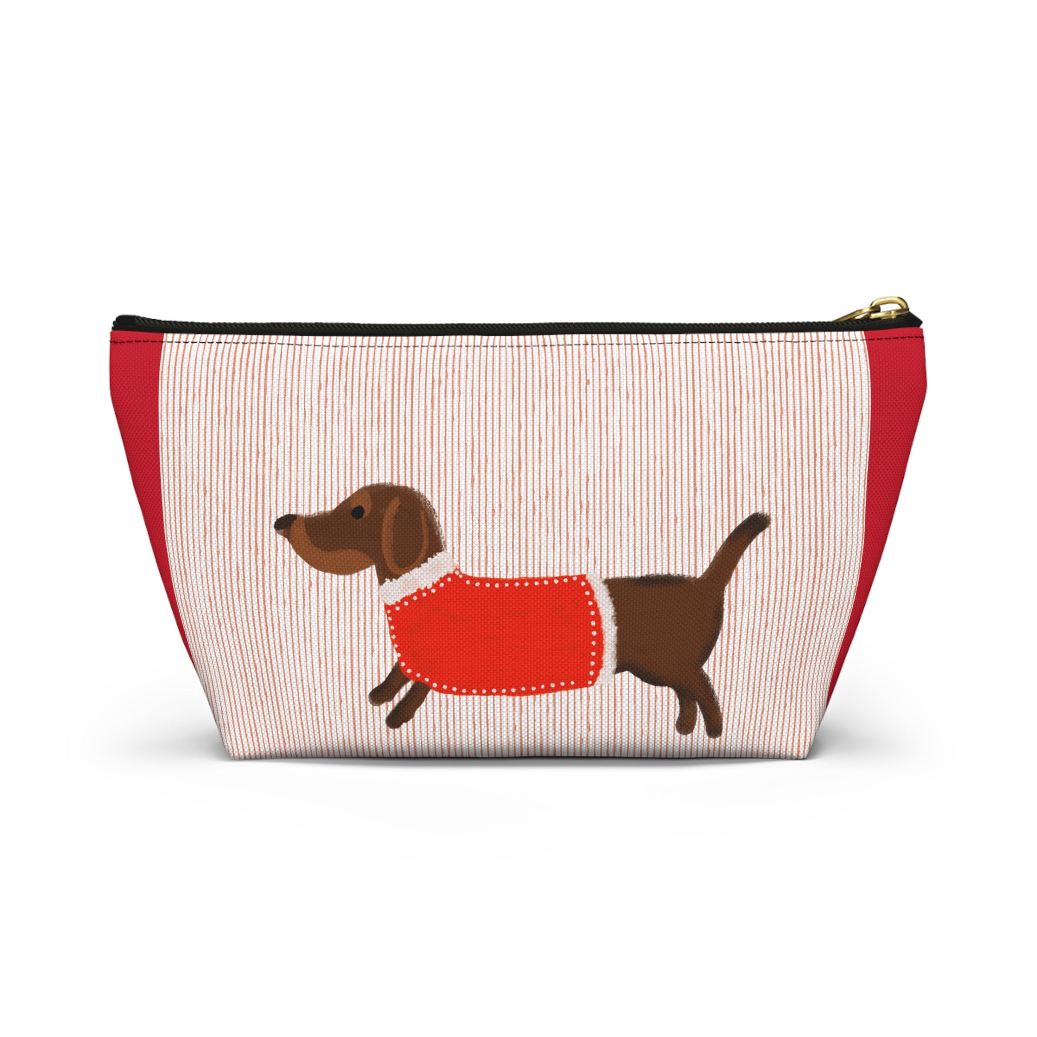 Dachshund in Red Sweater Accessory Pouch