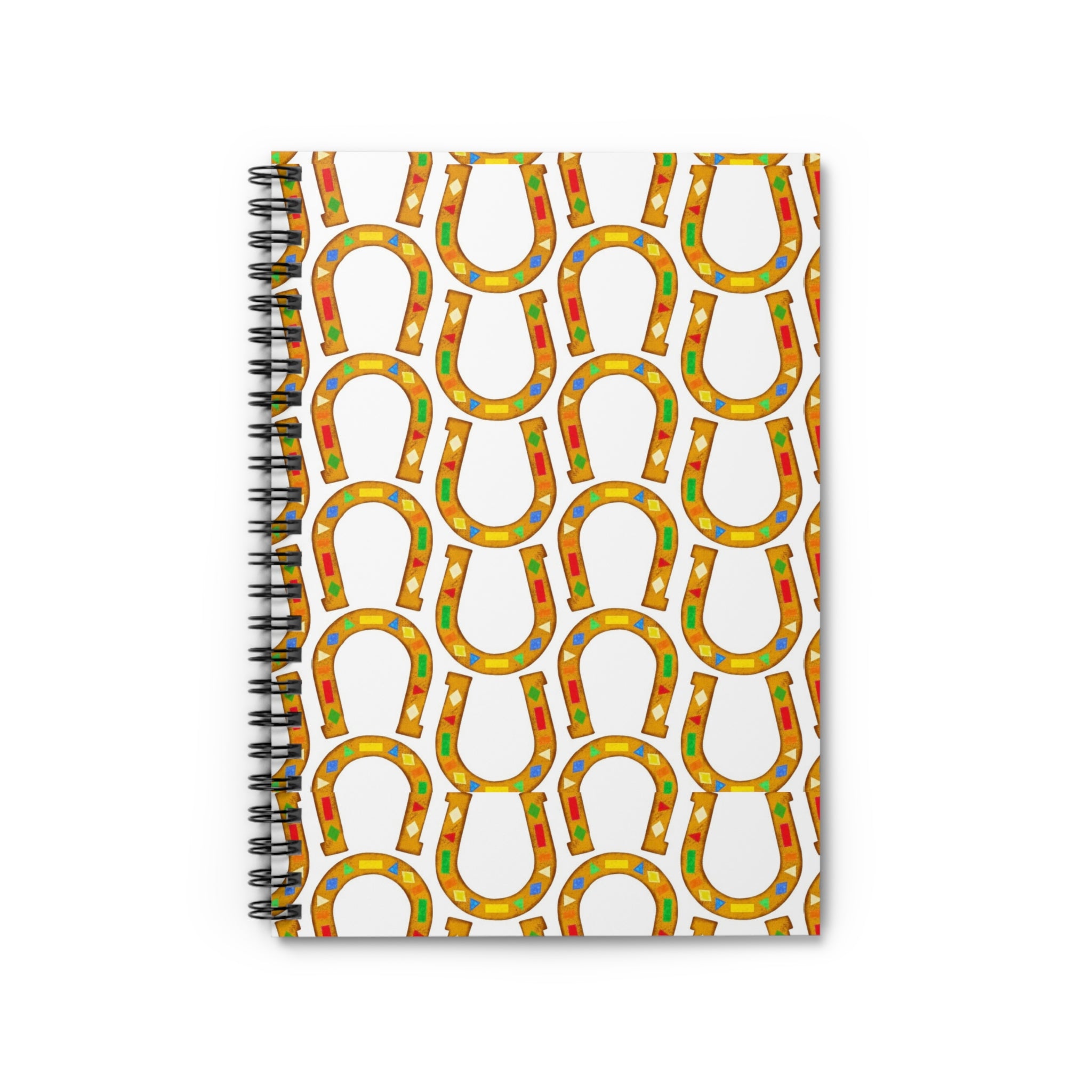Lucky Horseshoe Spiral Notebook — Patterned Good Luck Journal