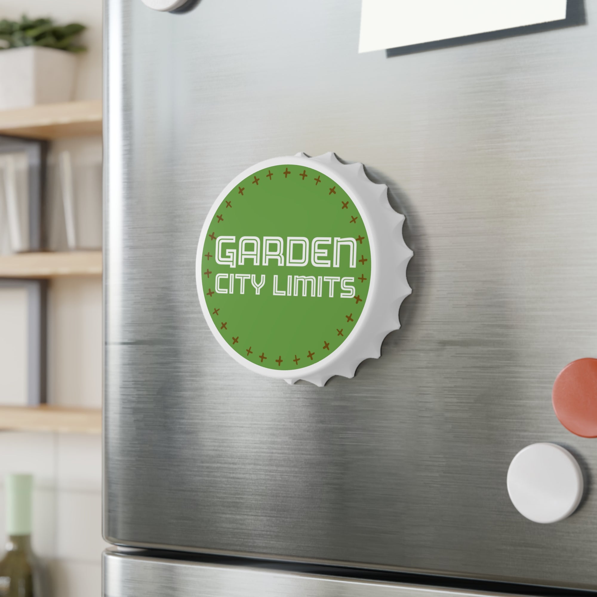 Garden City Limits Bottle Opener — Green Retro Logo Bar Tool