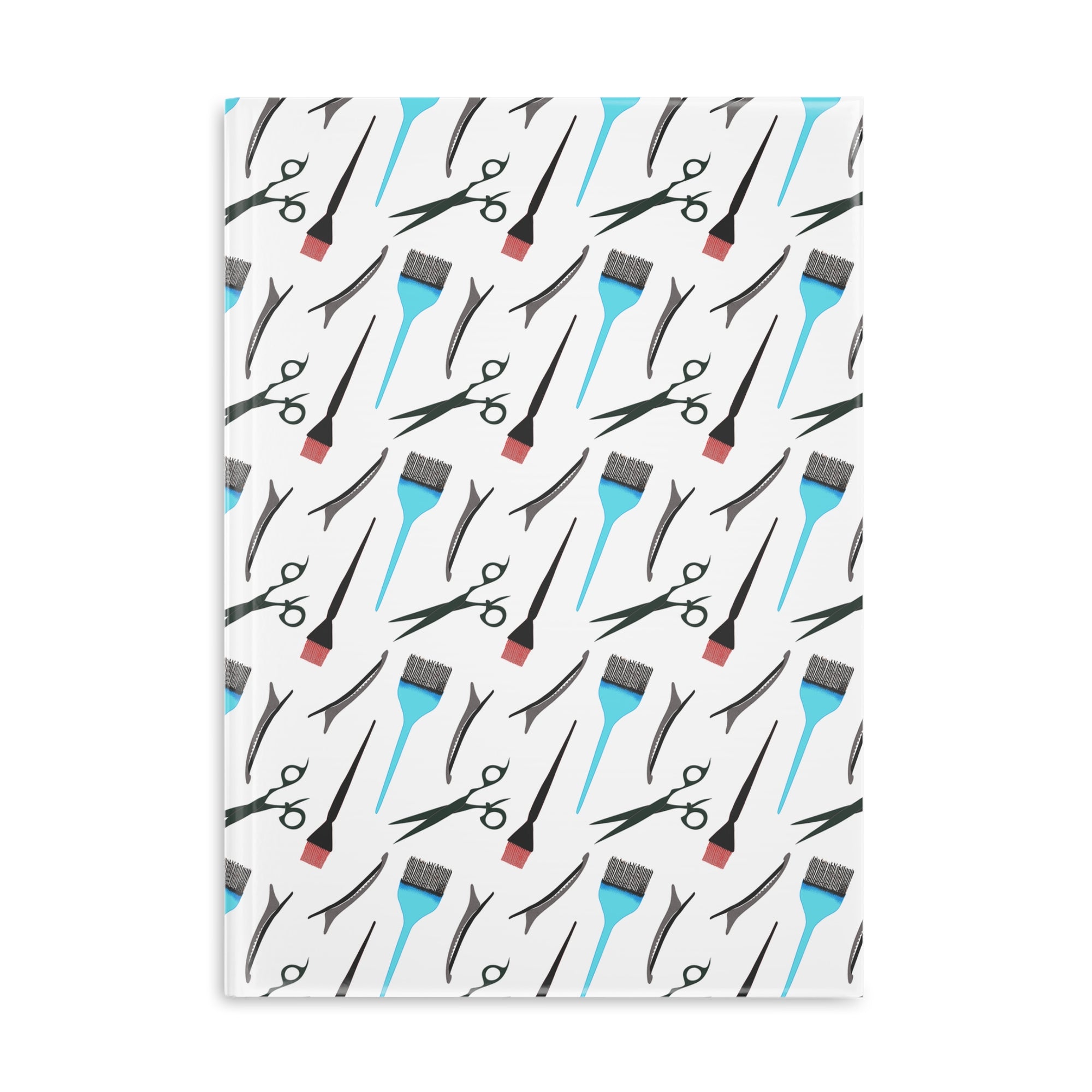 Stylist's Tools Hardcover Notebook | Scissors Brush Comb Pattern Journal