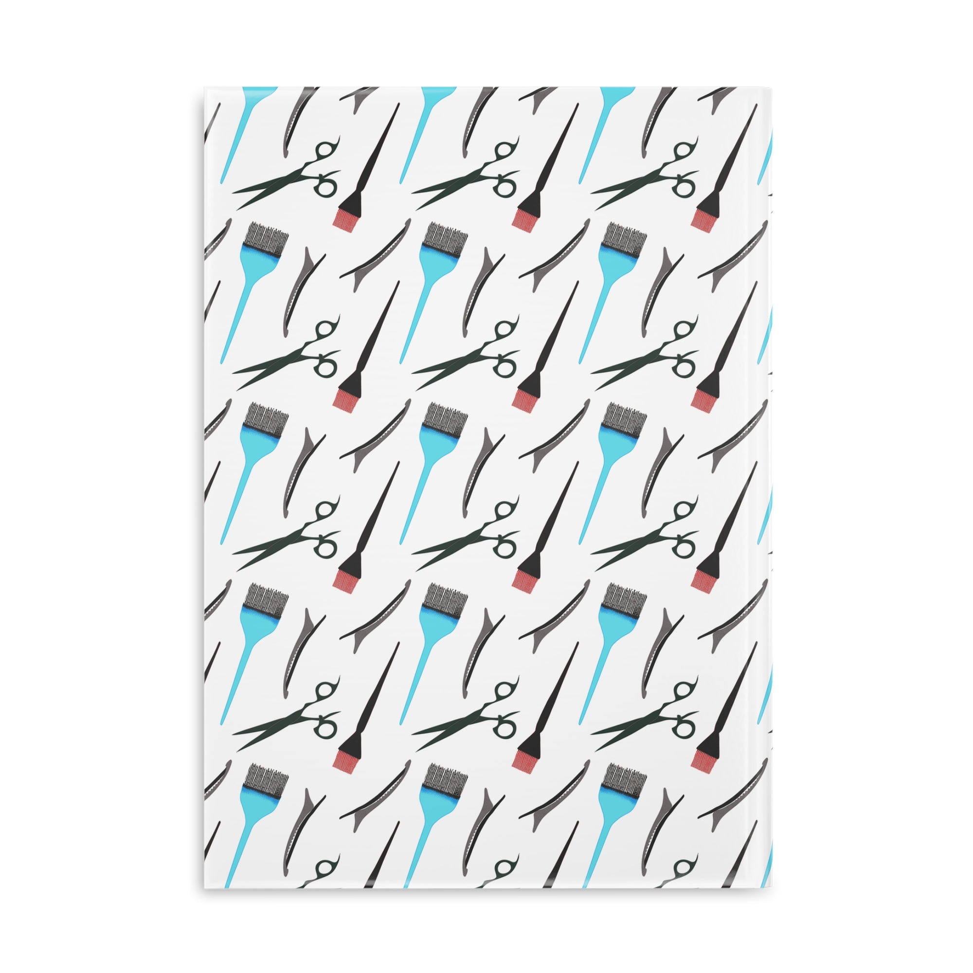 Stylist's Tools Hardcover Notebook | Scissors Brush Comb Pattern Journal