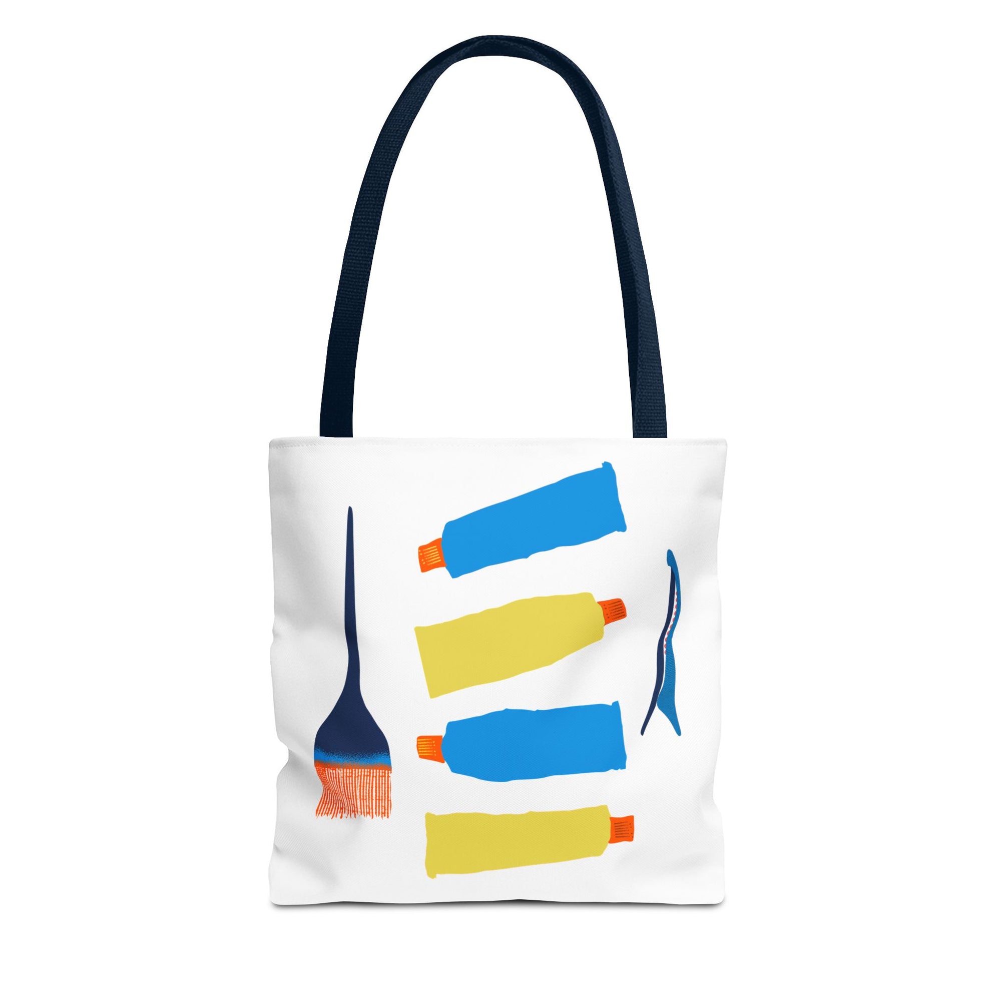 Paint Tubes and Brush Tote Bag | Abstract Art Supplies Tote
