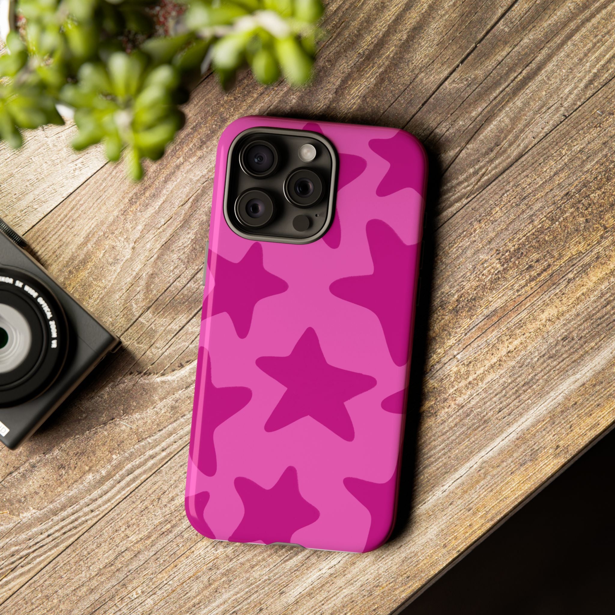 Pink Star Camo Tough Phone Case — Protective iPhone Cover