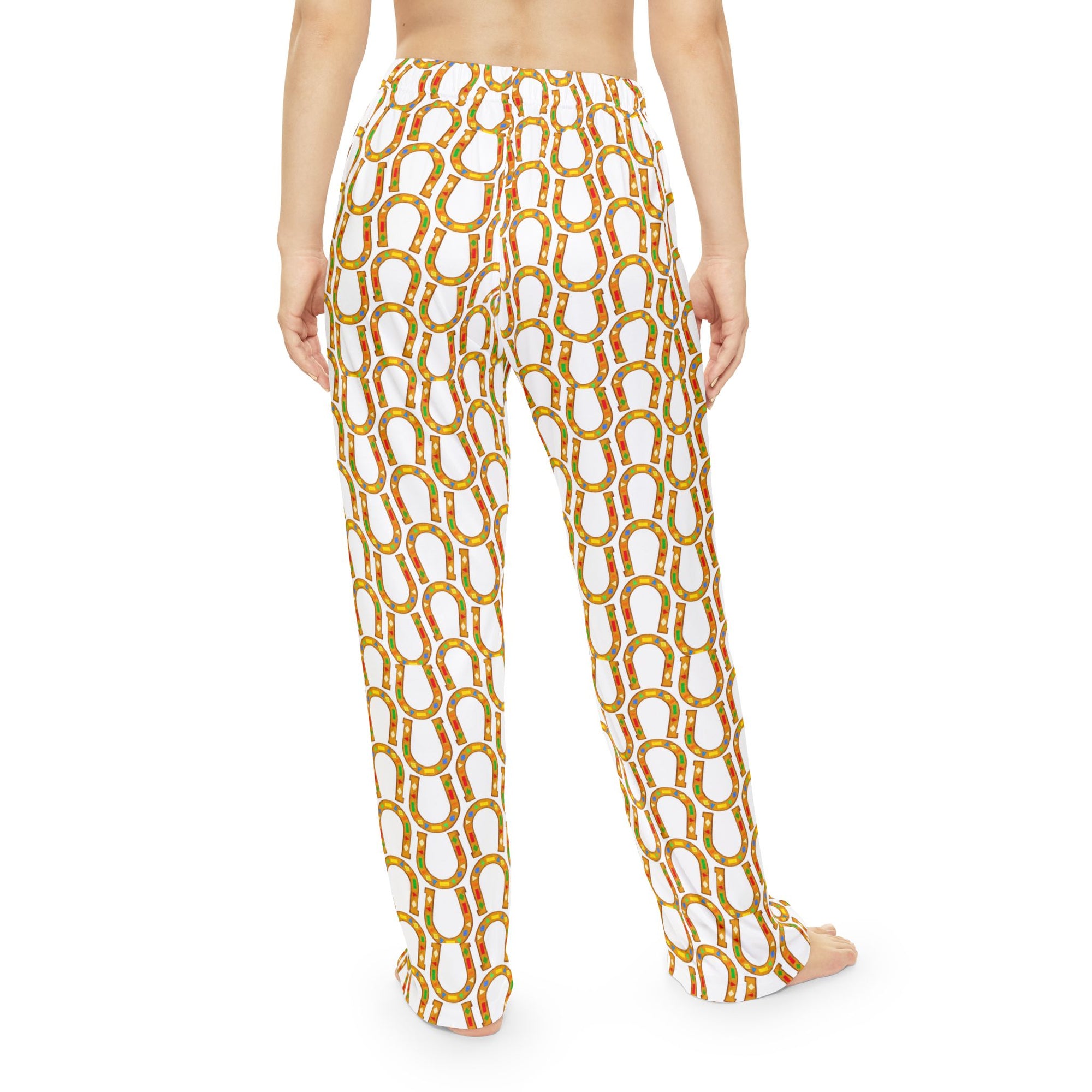 Gold Chain Link Women's Pajama Pants — Cozy Printed Sleep Lounge Trousers