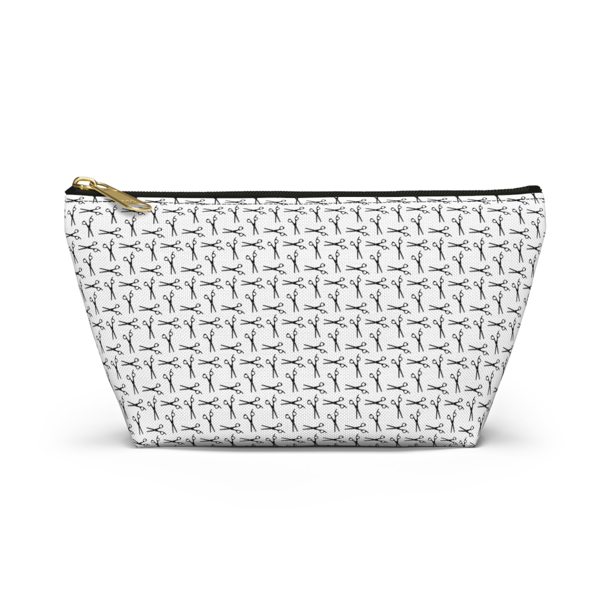 Shears Pattern Accessory Pouch — Minimal Grey Pattern Makeup & Travel Organizer