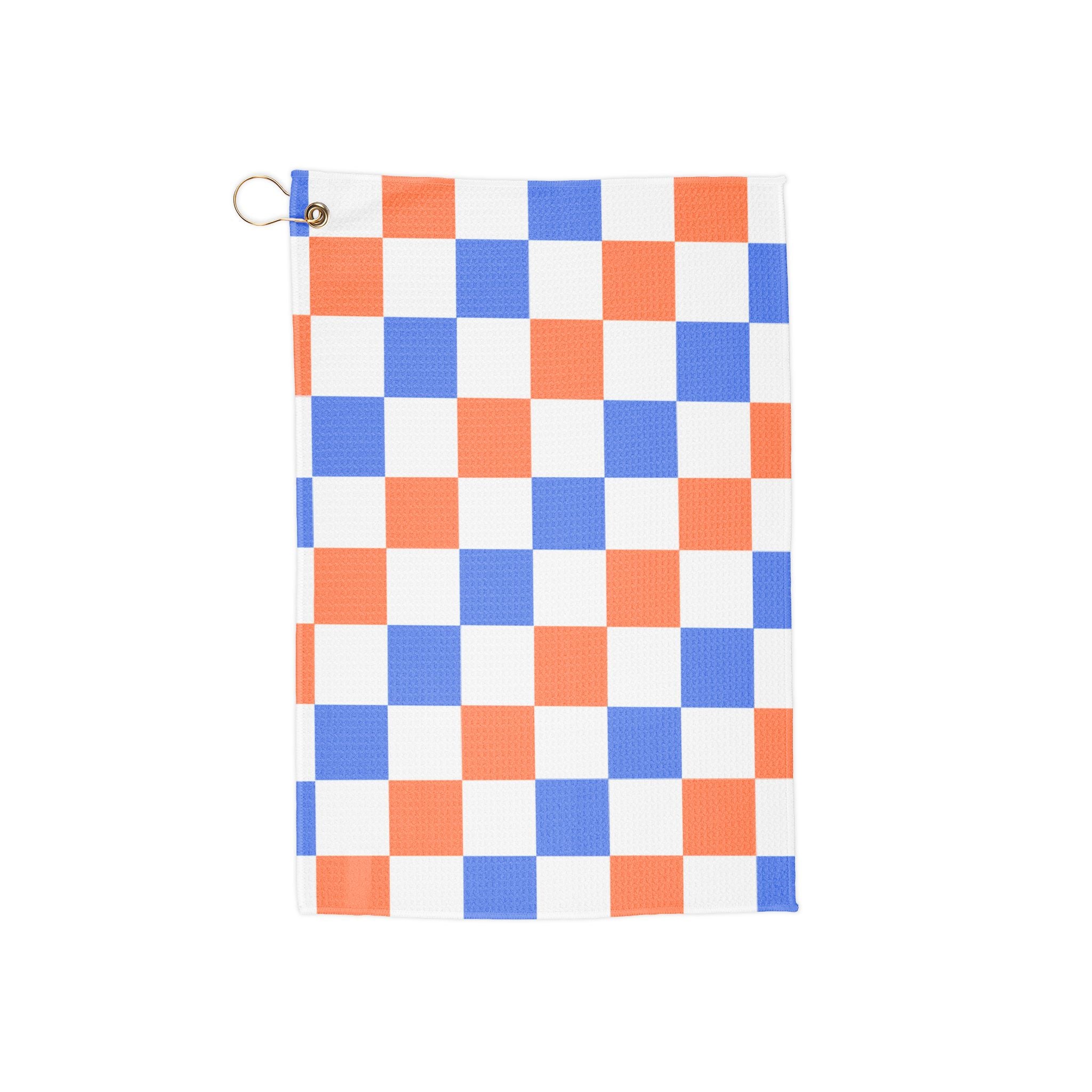 Orange & Blue Golf Club Towel with Clip Ring