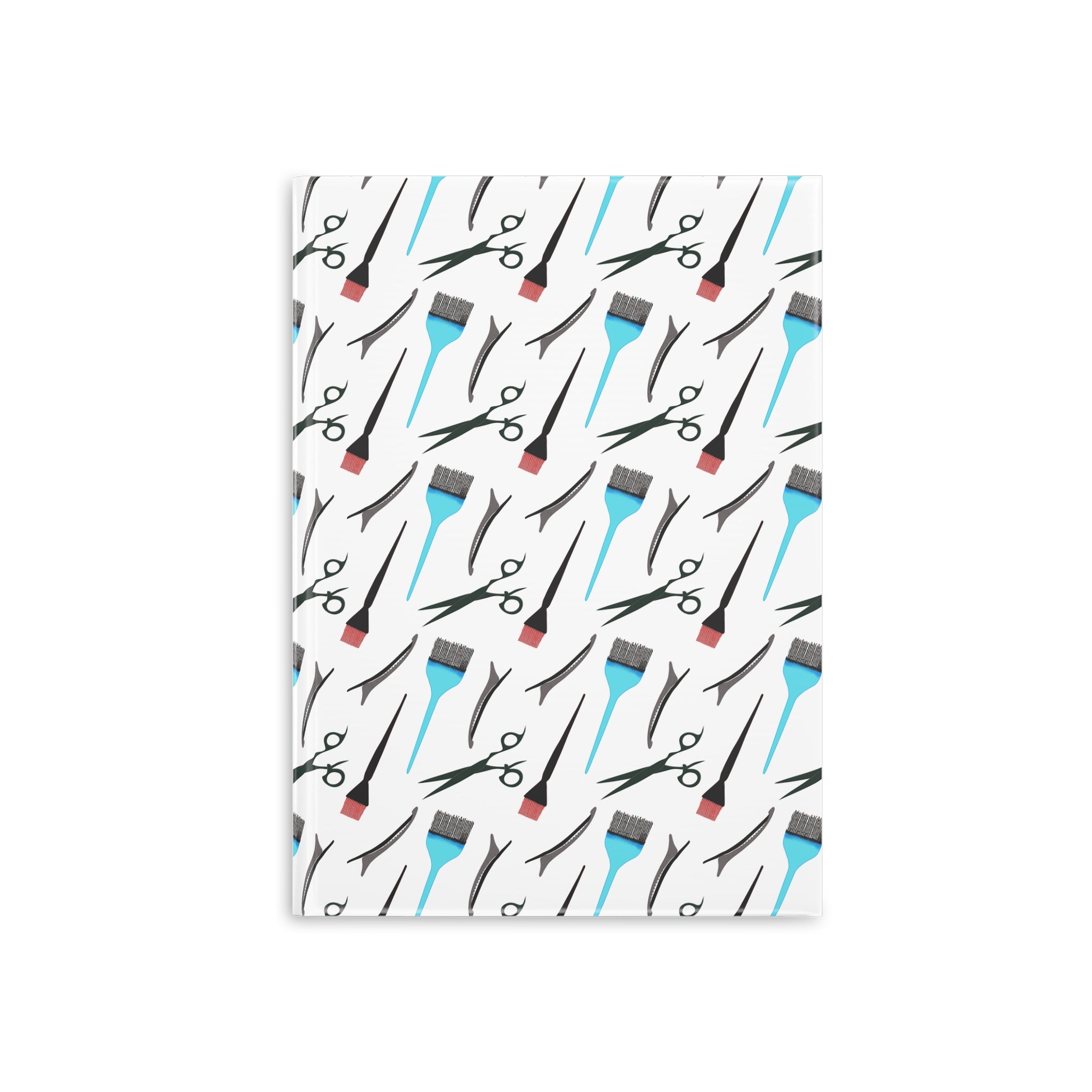 Stylist's Tools Hardcover Notebook | Scissors Brush Comb Pattern Journal