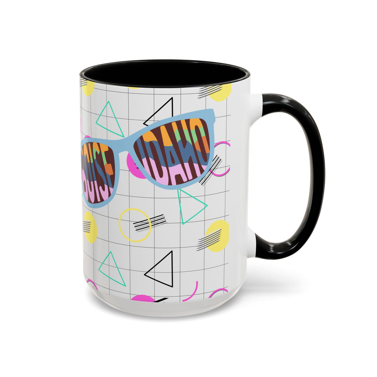 Boise Idaho Retro Sunglasses Accent Coffee Mug – 80's Retro State Pride 11/15oz