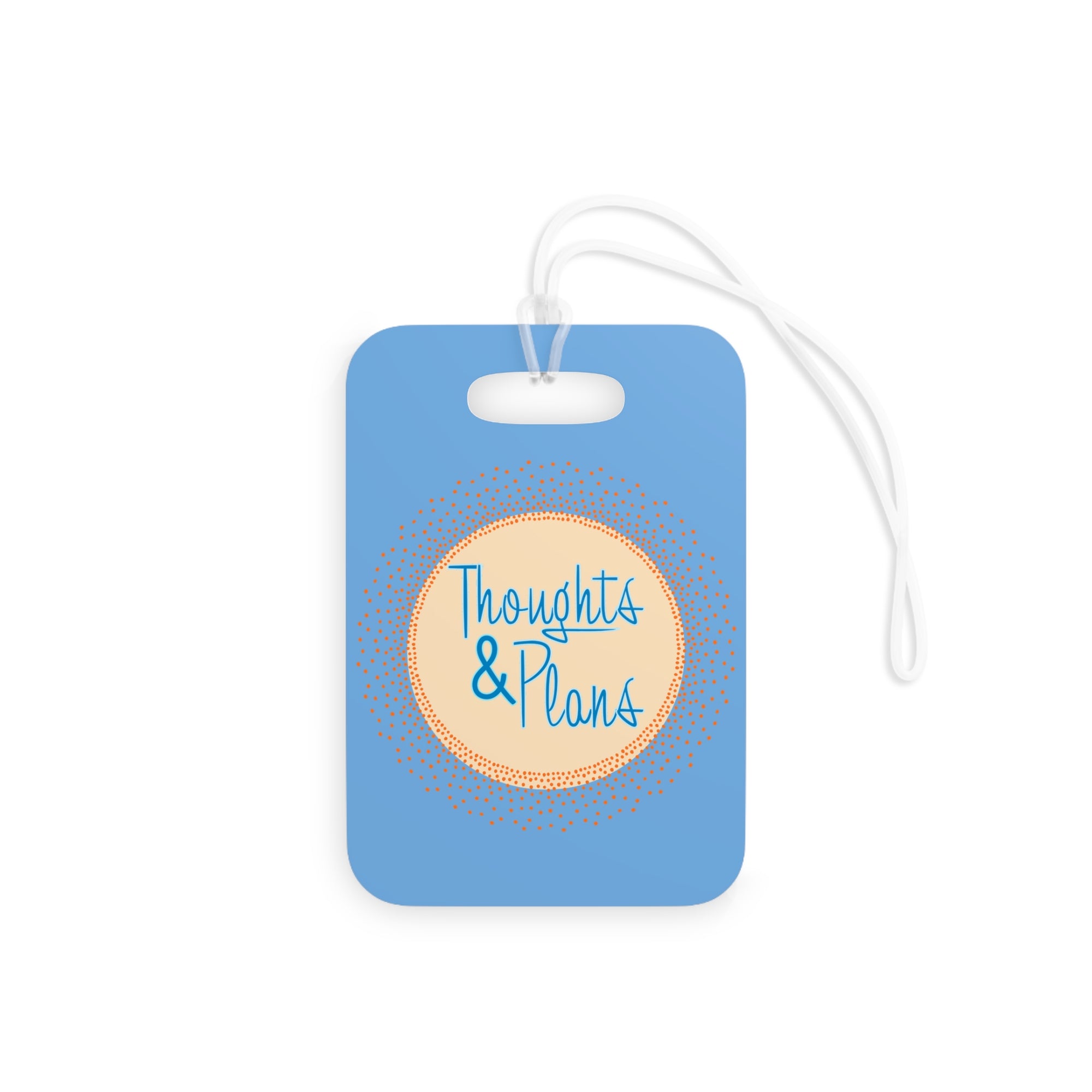 Thoughts & Plans Luggage Tag — Blue Travel ID Tag for Planners & Journalers
