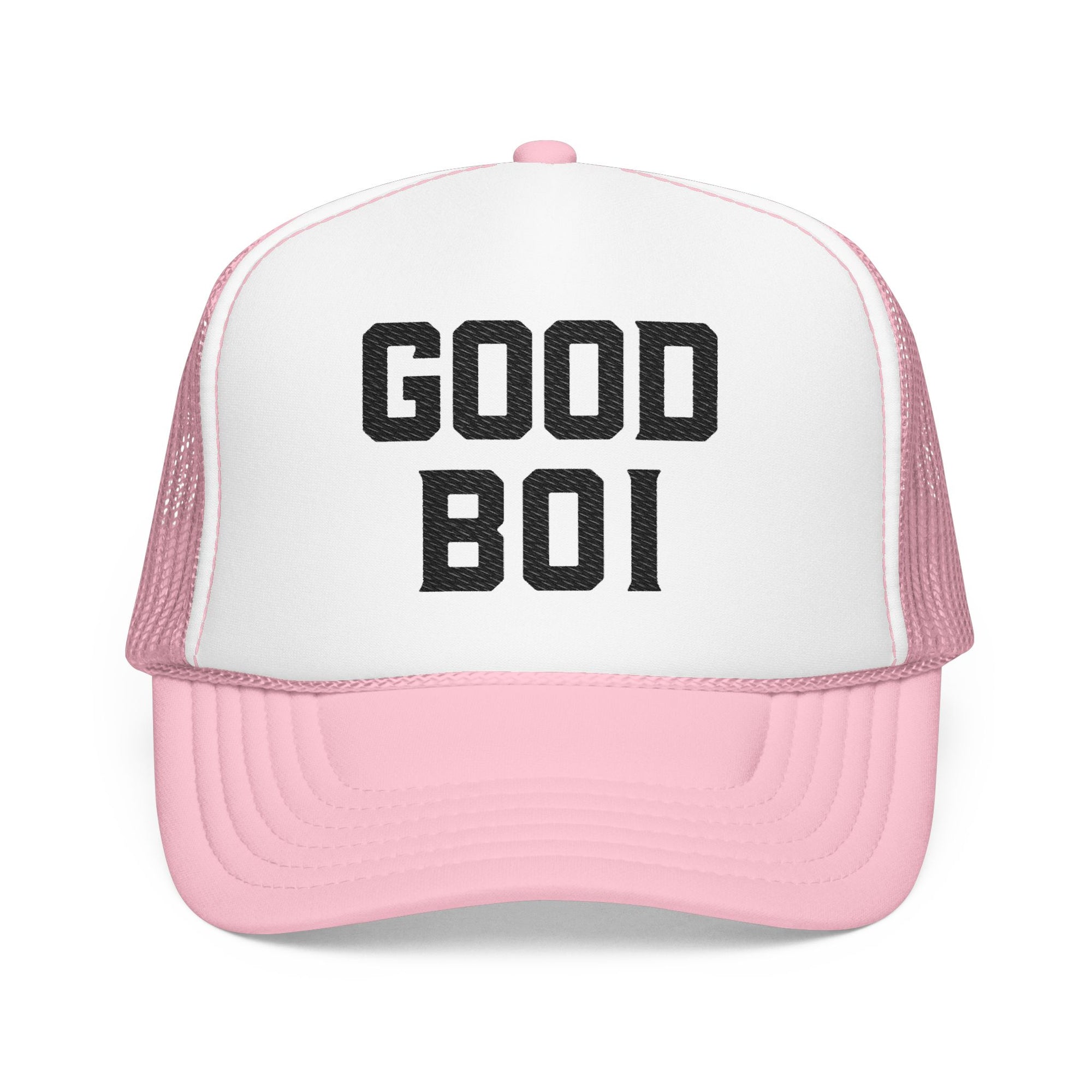 Good Boi Embroidered Trucker Hat — Classic Foam Mesh Cap