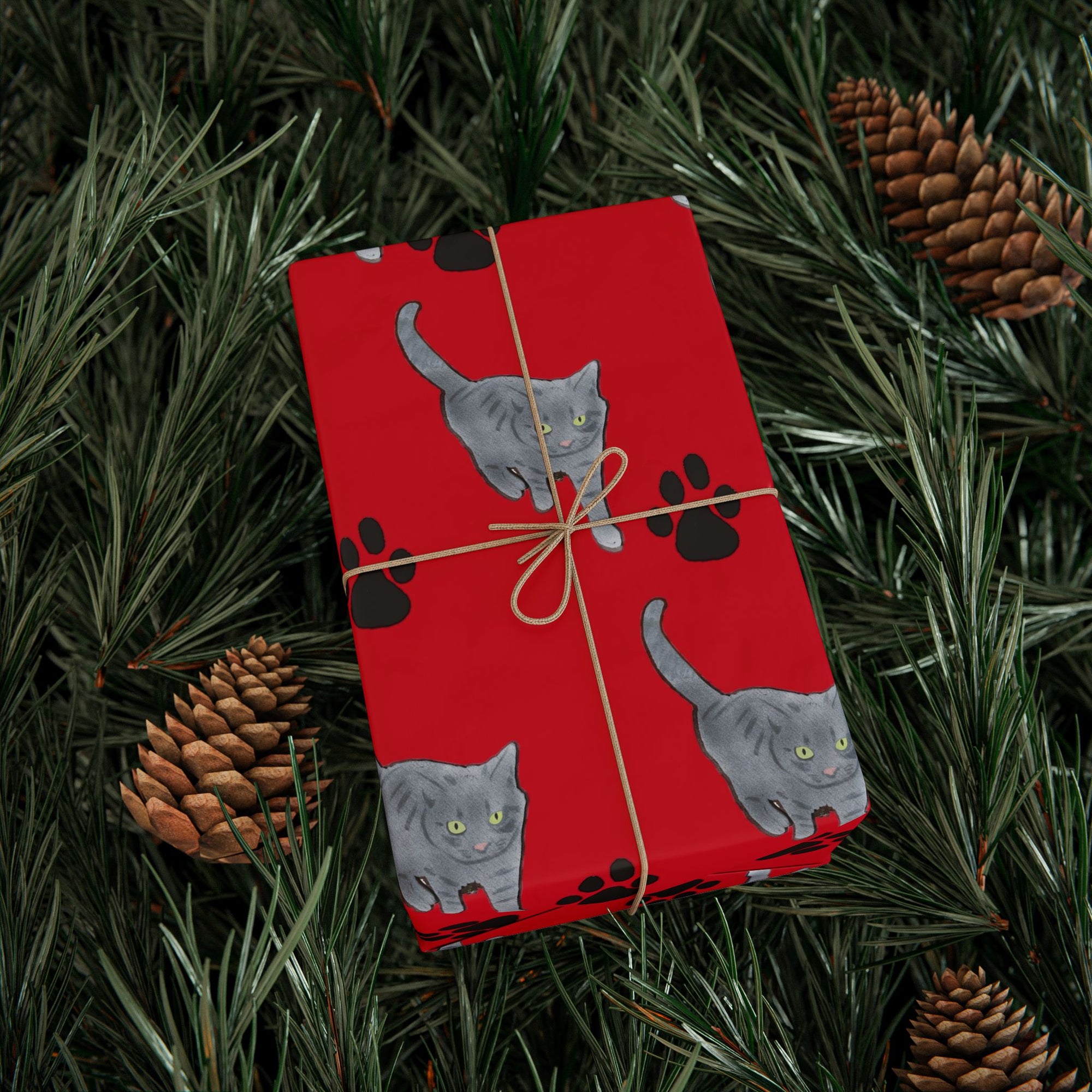 Cat Paw Print Wrapping Paper