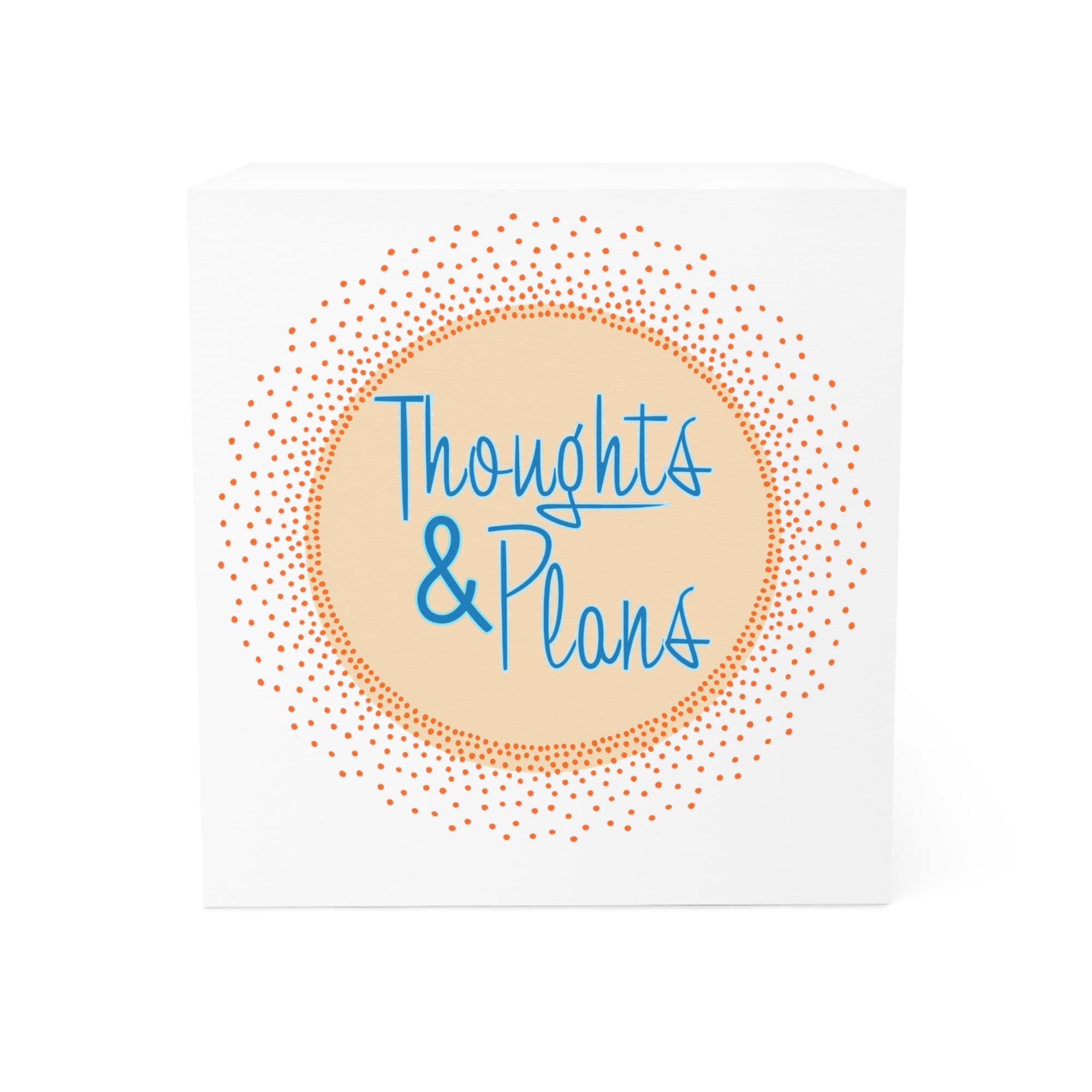 Note Cube | 'Thoughts & Plans' Decorative Memo Note Cube for Desk, Journaling & Gifts