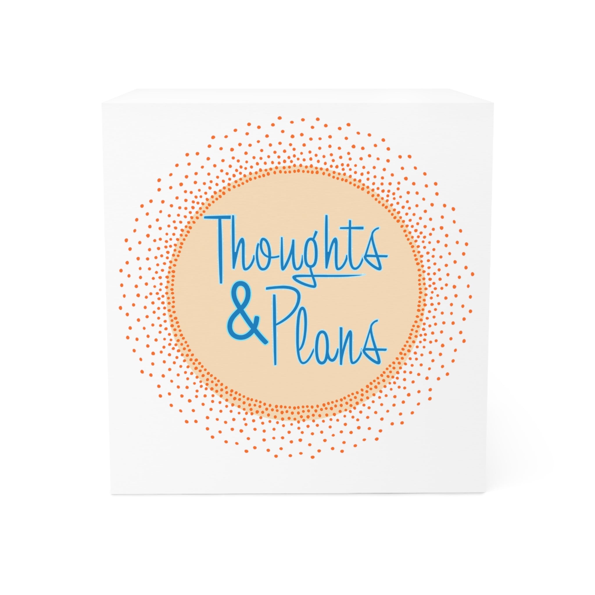 Note Cube | 'Thoughts & Plans' Decorative Memo Note Cube for Desk, Journaling & Gifts