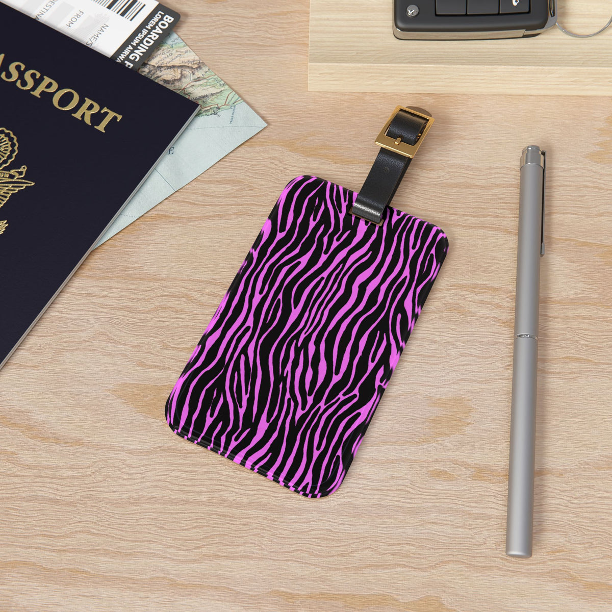 Purple Zebra Luggage Tag - Vibrant Animal Print Travel ID