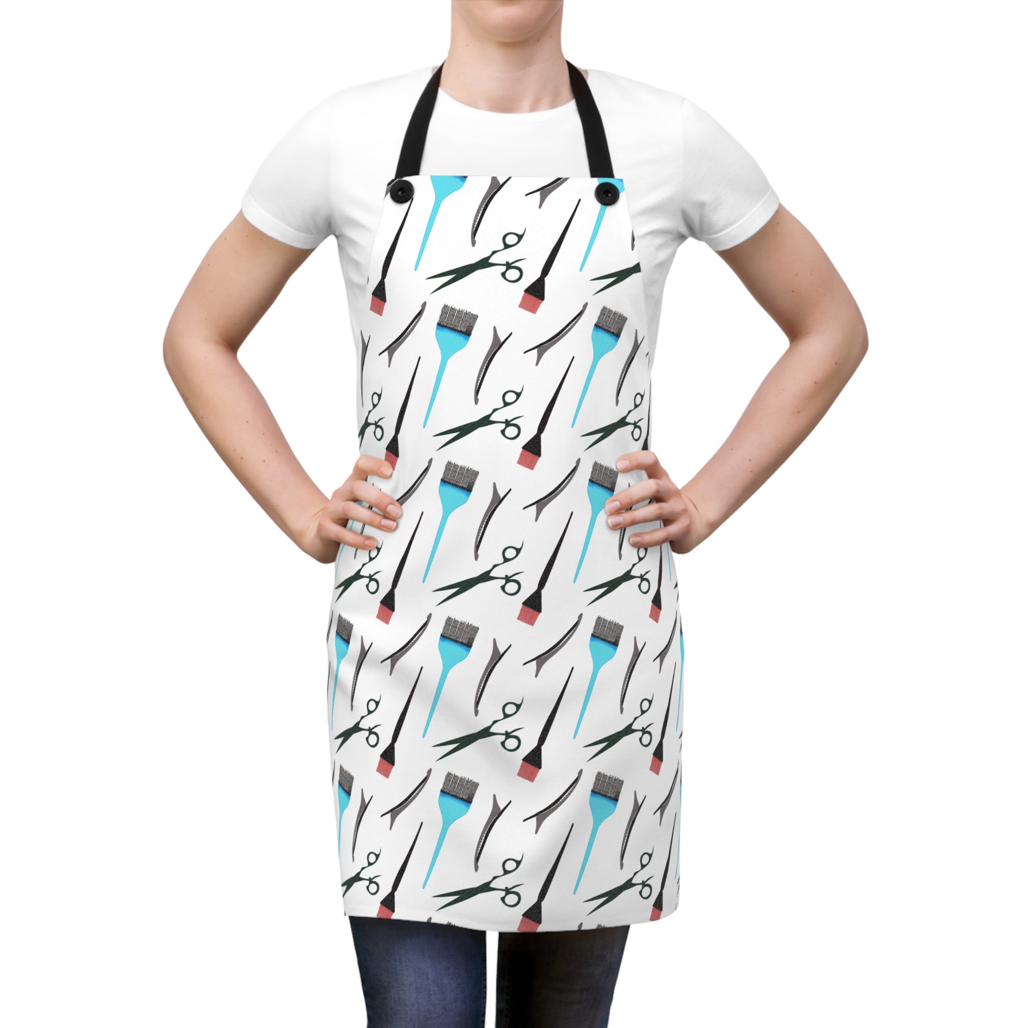 Hair Stylist Tools Apron – Scissors & Dye Brush Pattern