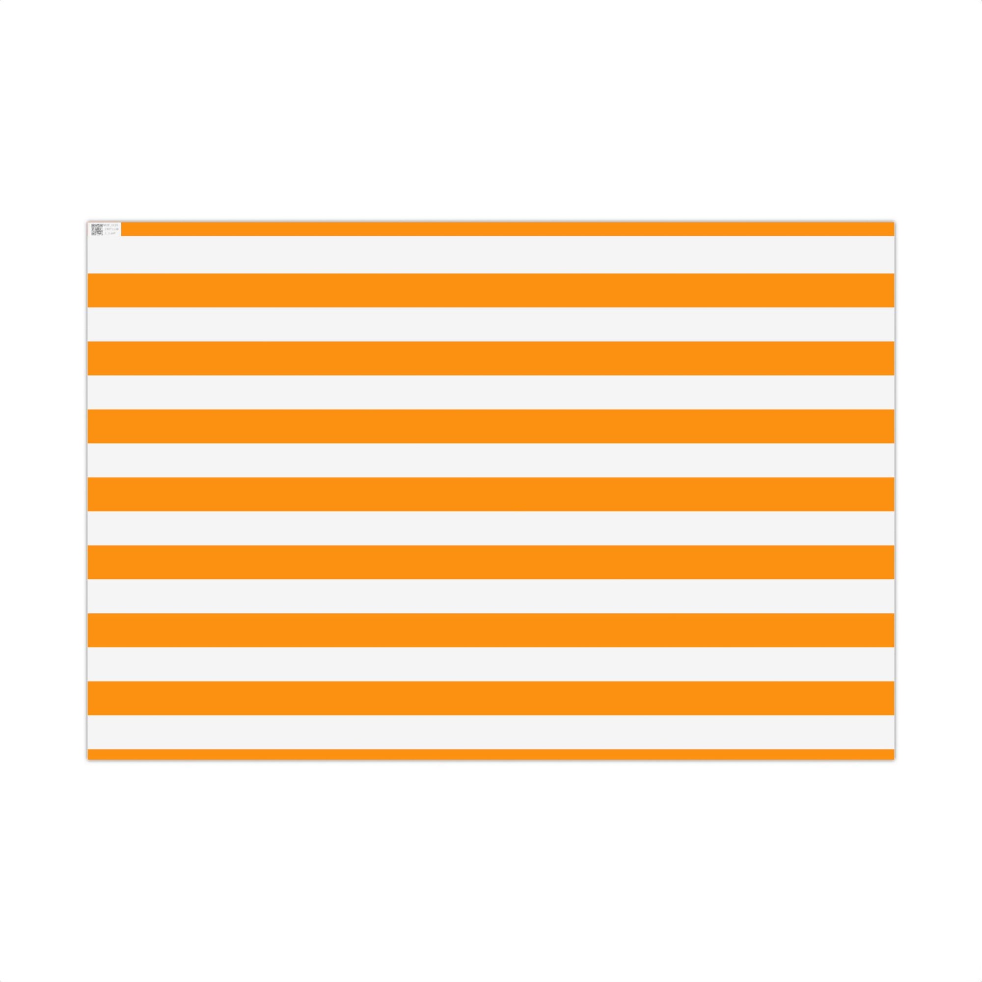 Striped Orange Gift Wrap Paper — Bold Orange & White Wrapping Sheets for Holidays, Birthdays, Parties