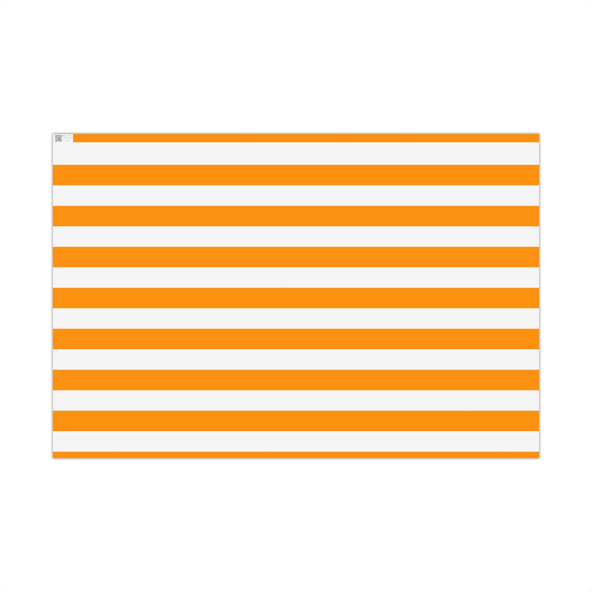 Striped Orange Gift Wrap Paper — Bold Orange & White Wrapping Sheets for Holidays, Birthdays, Parties